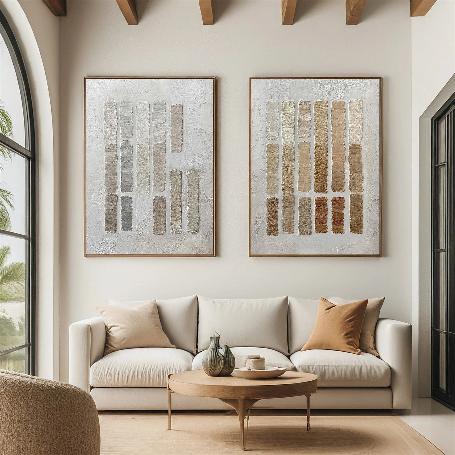 Wabi Sabi Abstract Textured Canvas Art Set of 2 #WA250