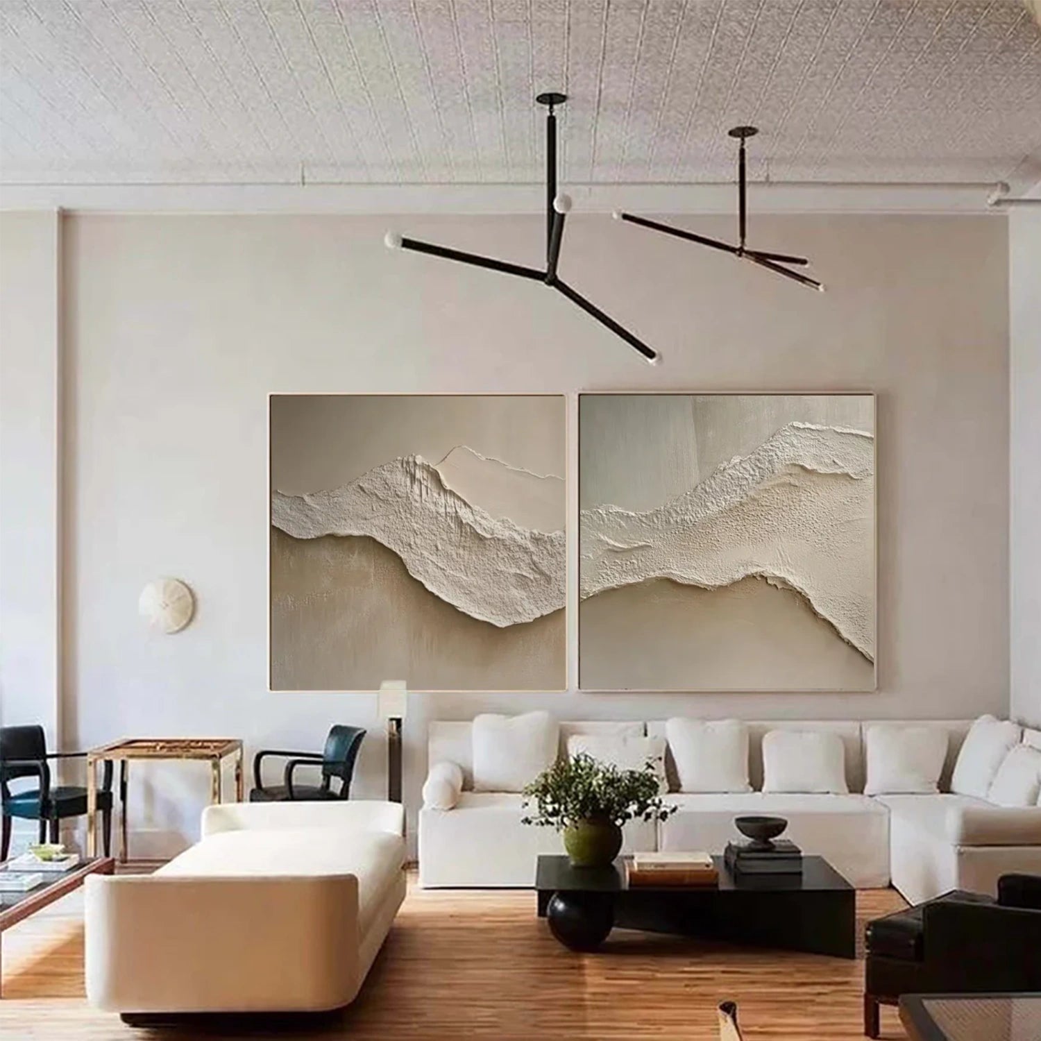 Sky And Ocean Abstract Textured Wall Art Set of 2 #SO333