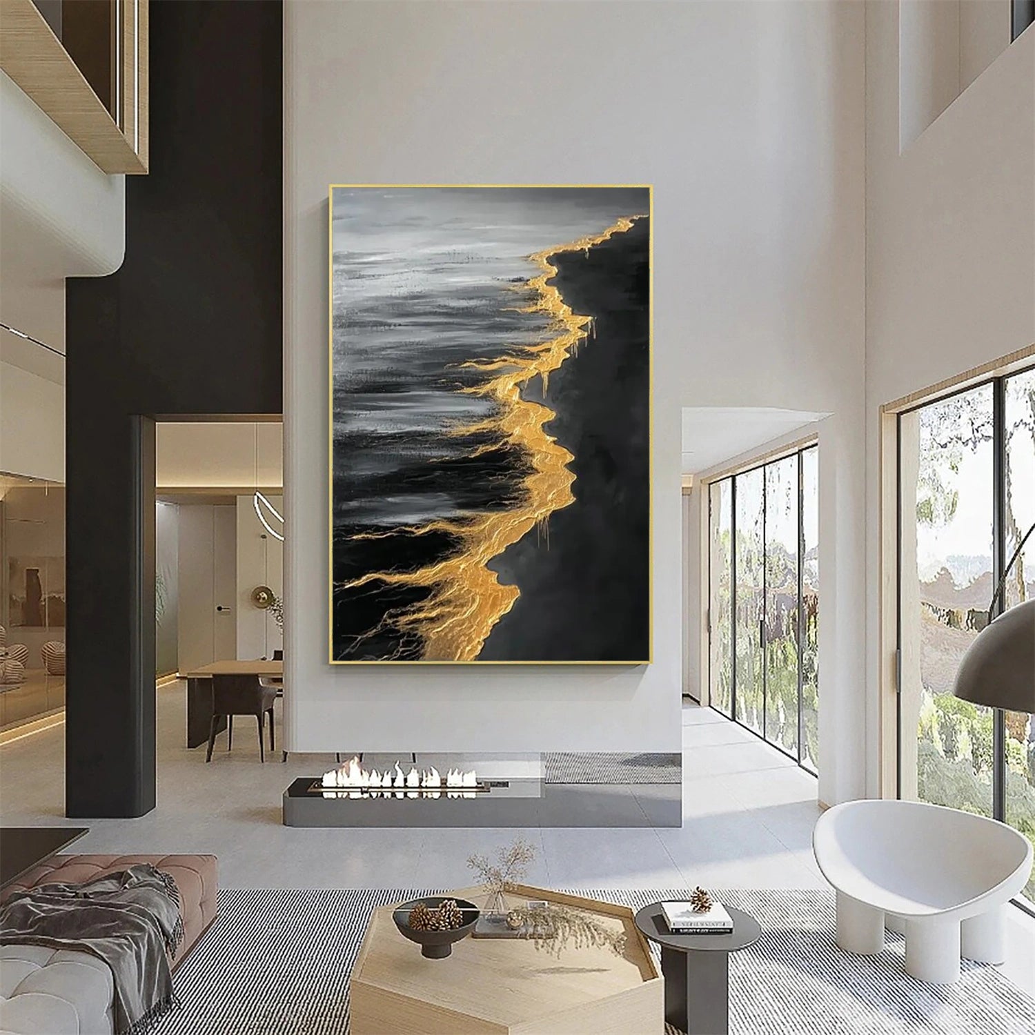 Sky And Ocean Abstract Textured Wall Art #SO263