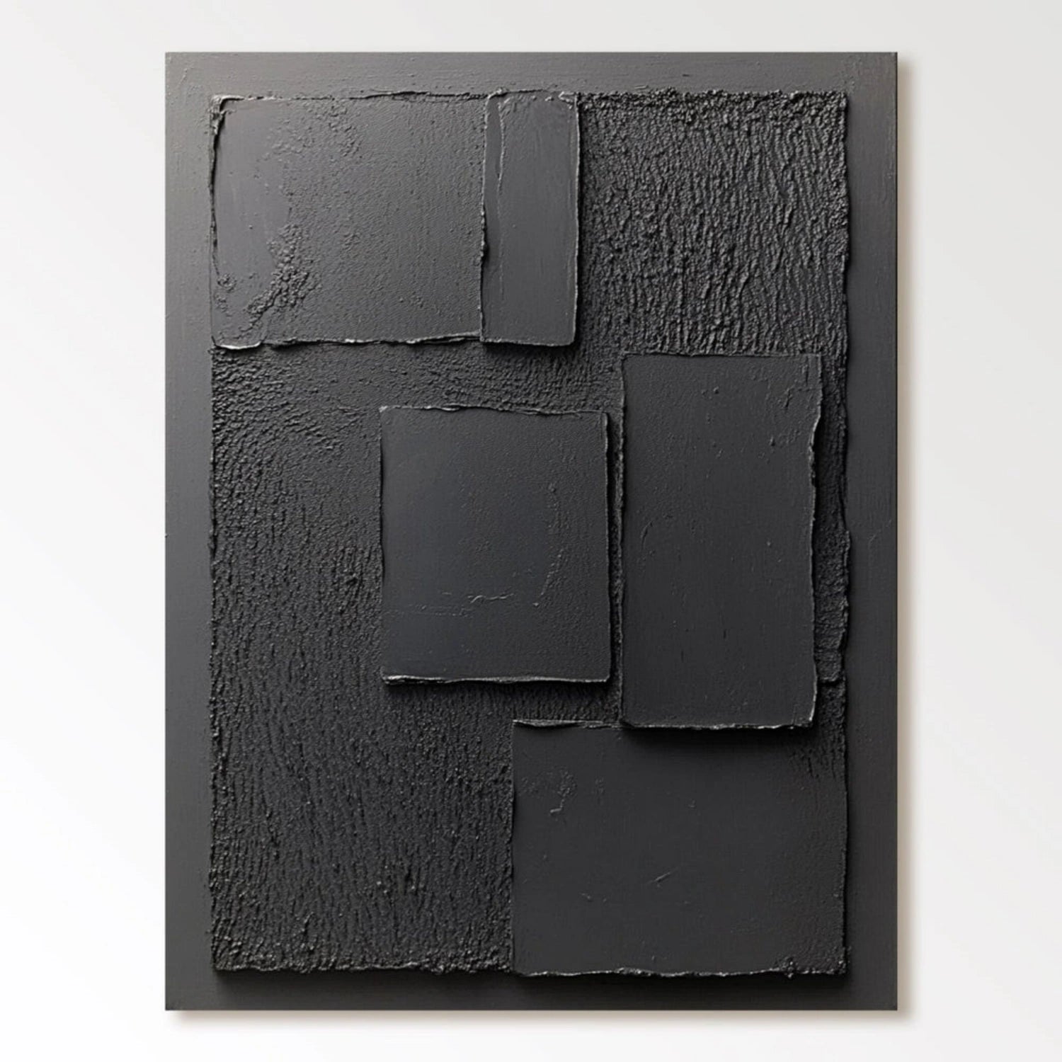 Black Minimalist Textured Canvas Art #BT075