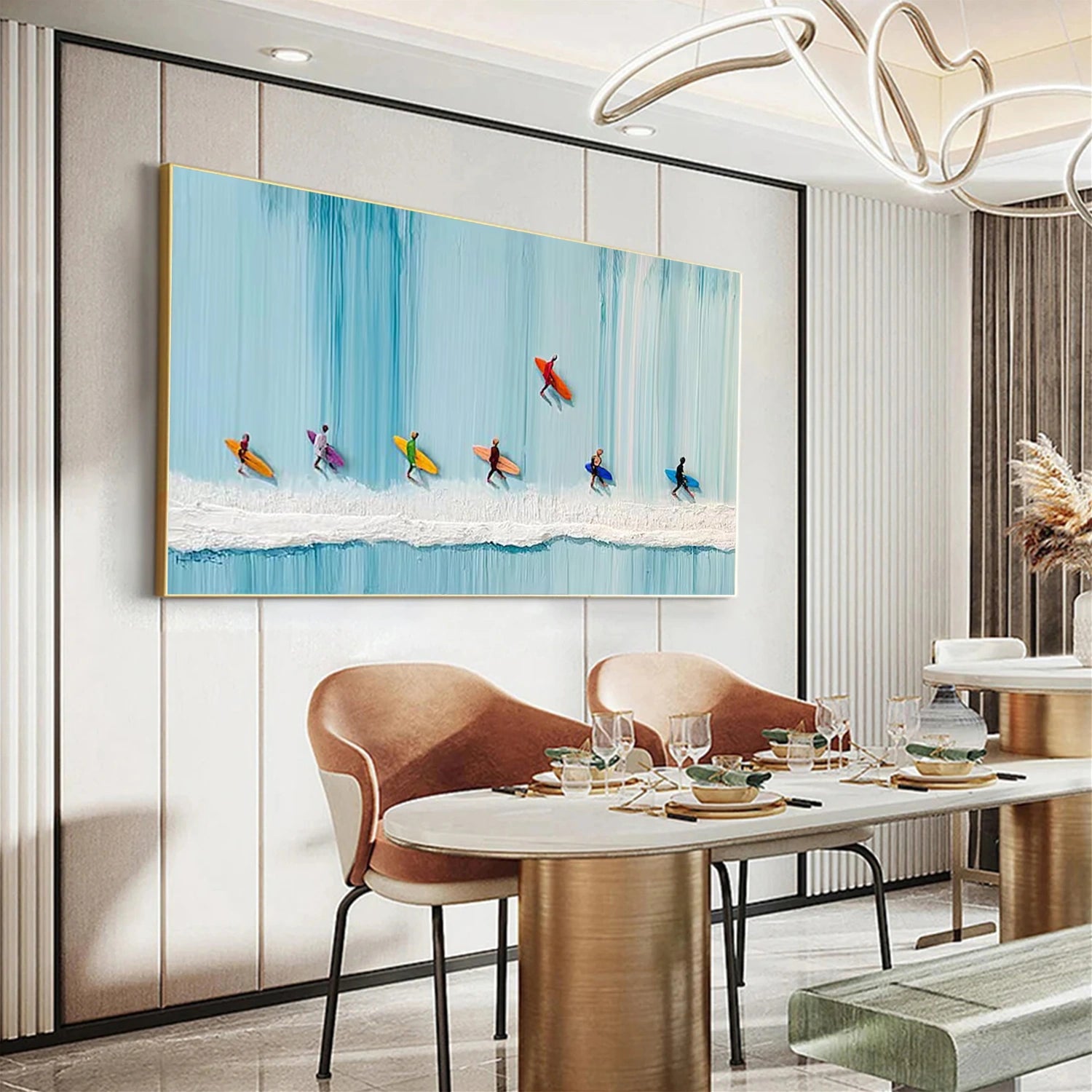 Surfing Sport Textured Wall Art #BA053