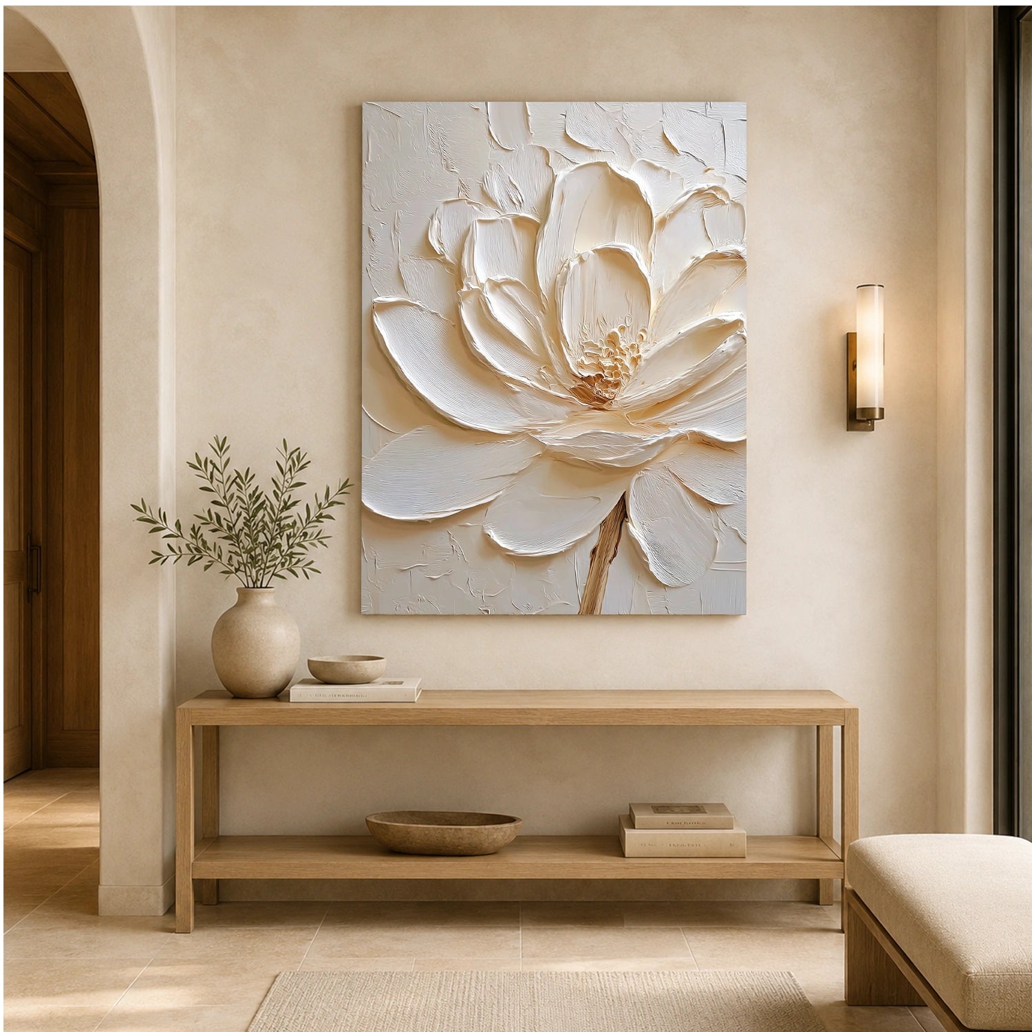 Tree And Flower Abstract Textured Wall Art #TF215