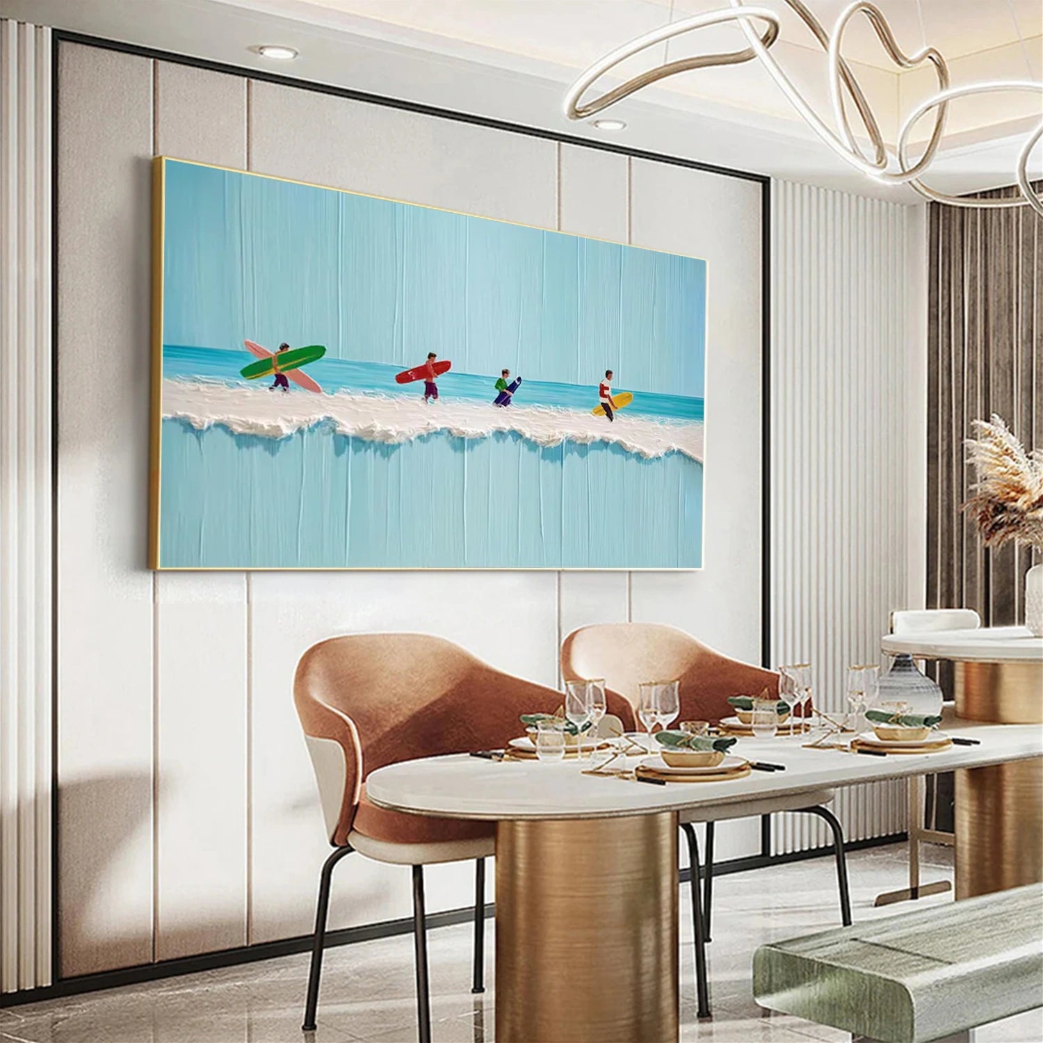 Surfing Sport Textured Wall Art #BA054