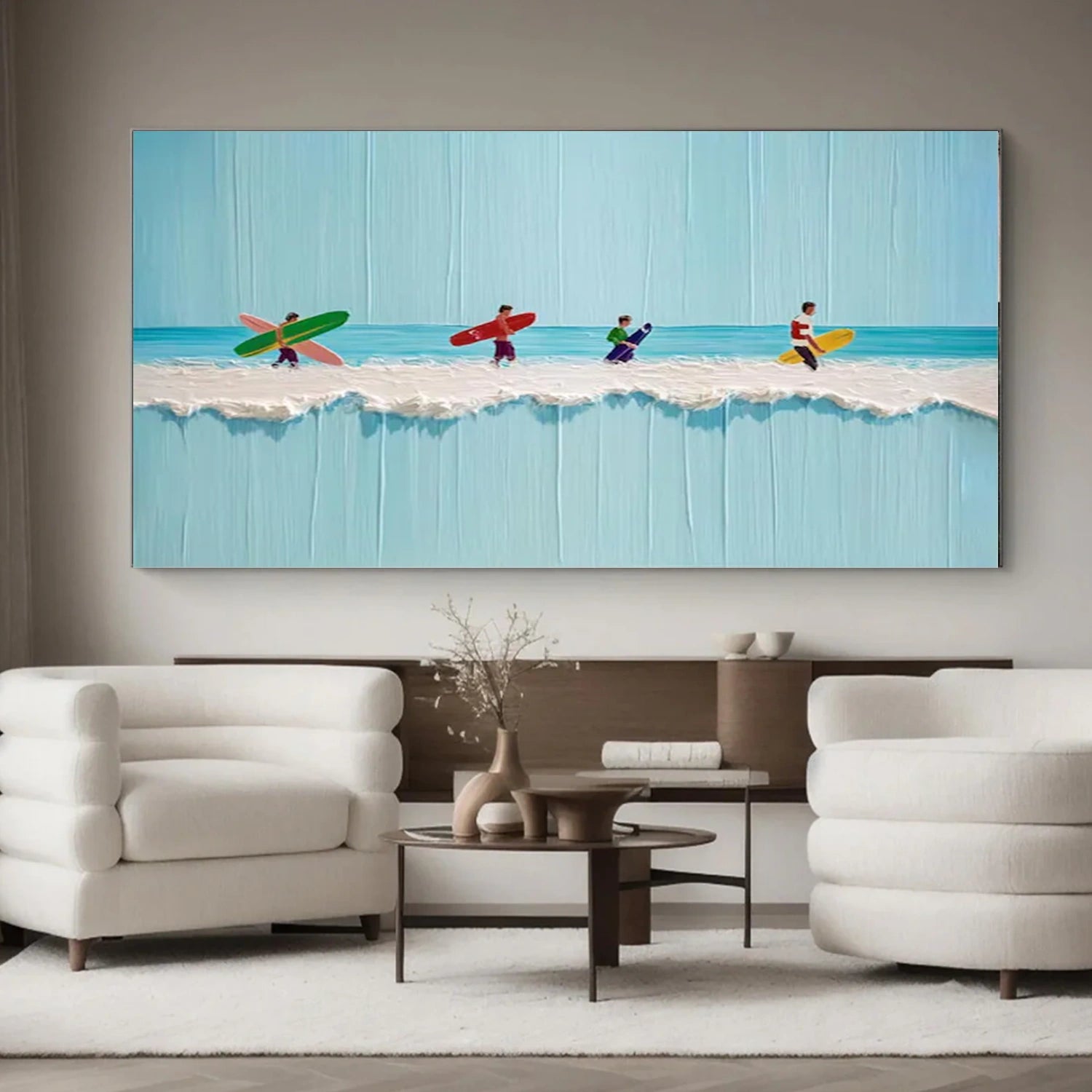 Surfing Sport Textured Wall Art #BA054
