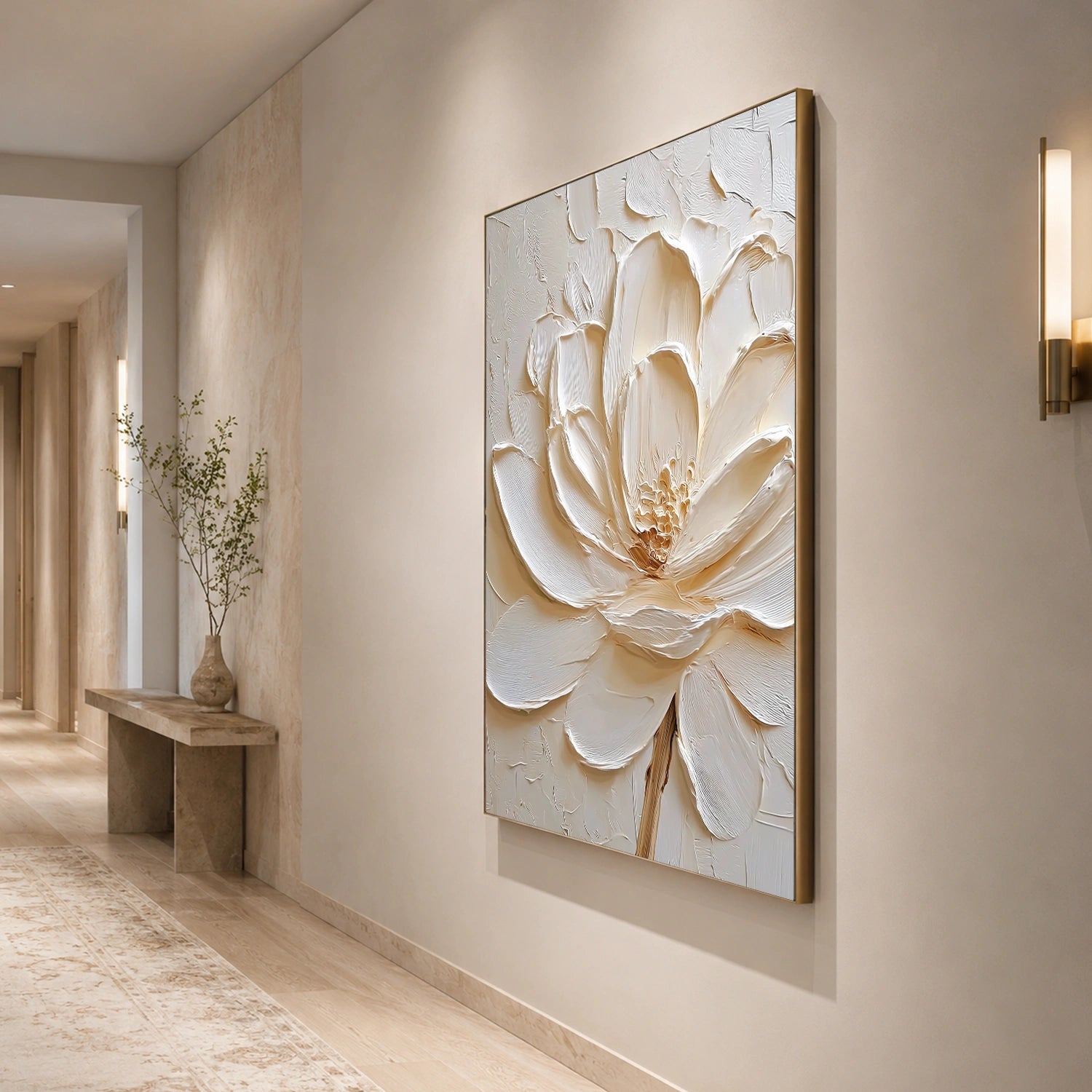 Tree And Flower Abstract Textured Wall Art #TF215