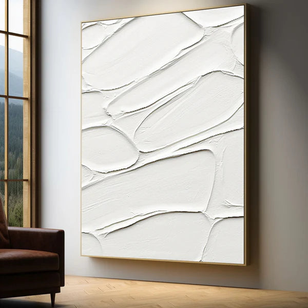 White Textured Minimalist Wall Art #WT047