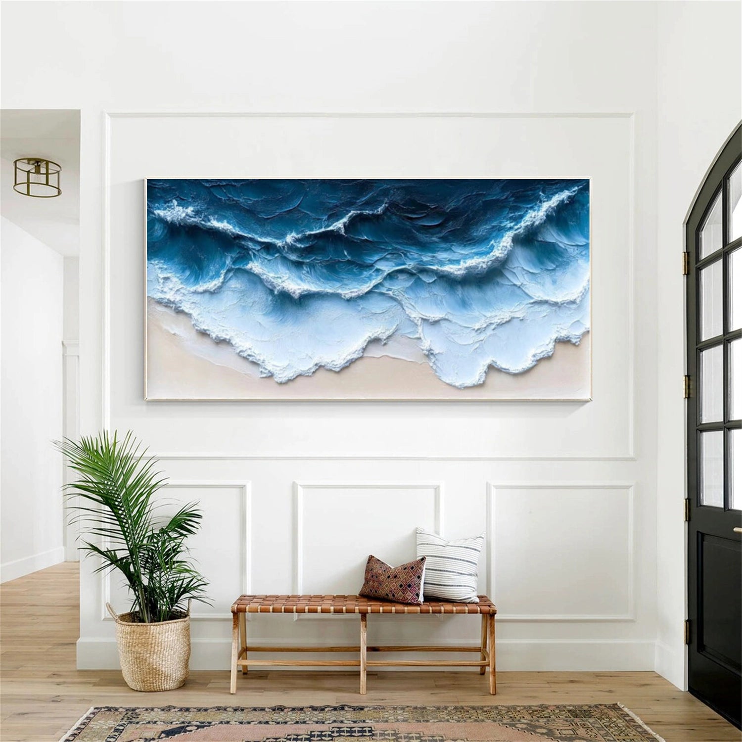 Sky And Ocean Abstract Textured Wall Art #SO377