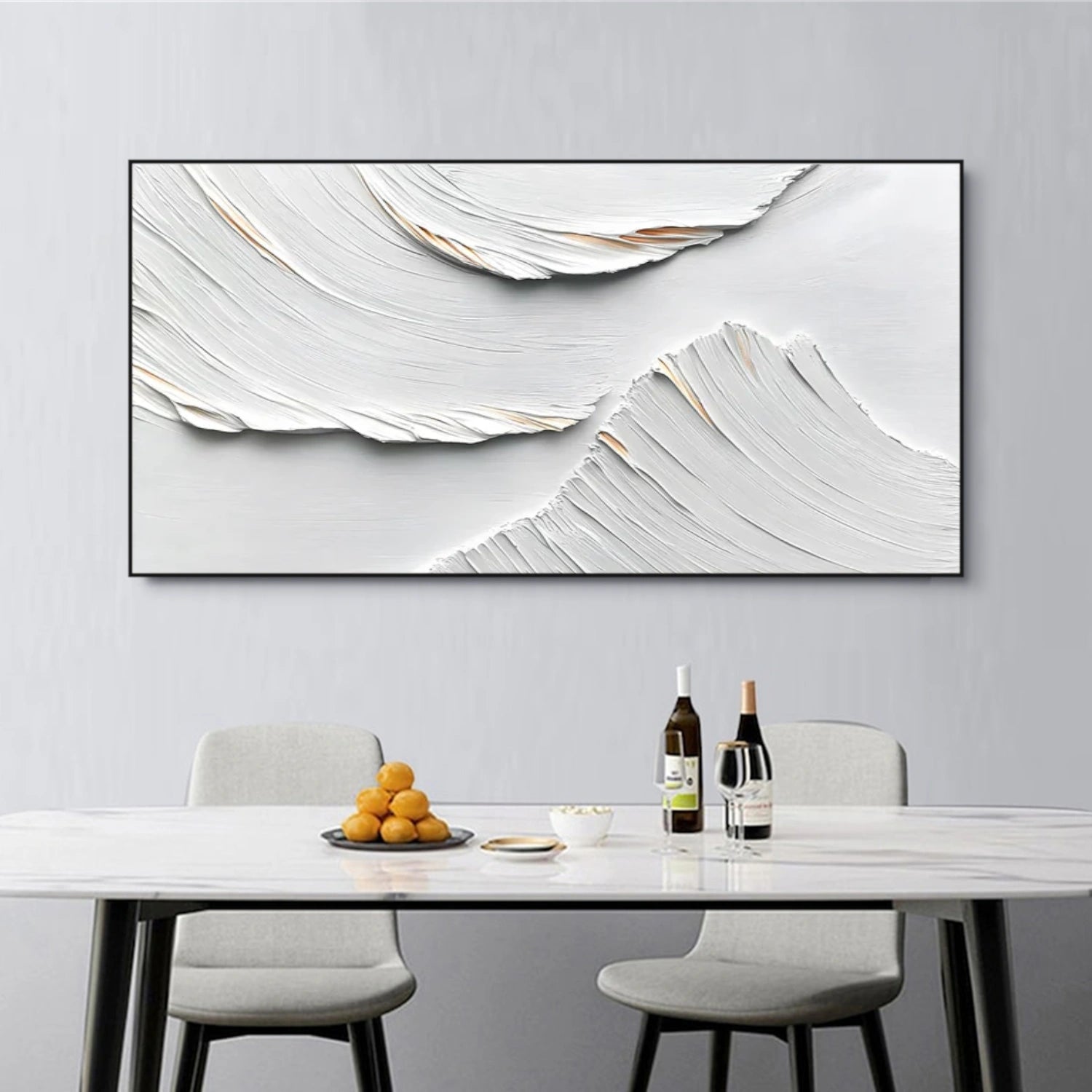 White Textured Minimalist Wall Art #WT195