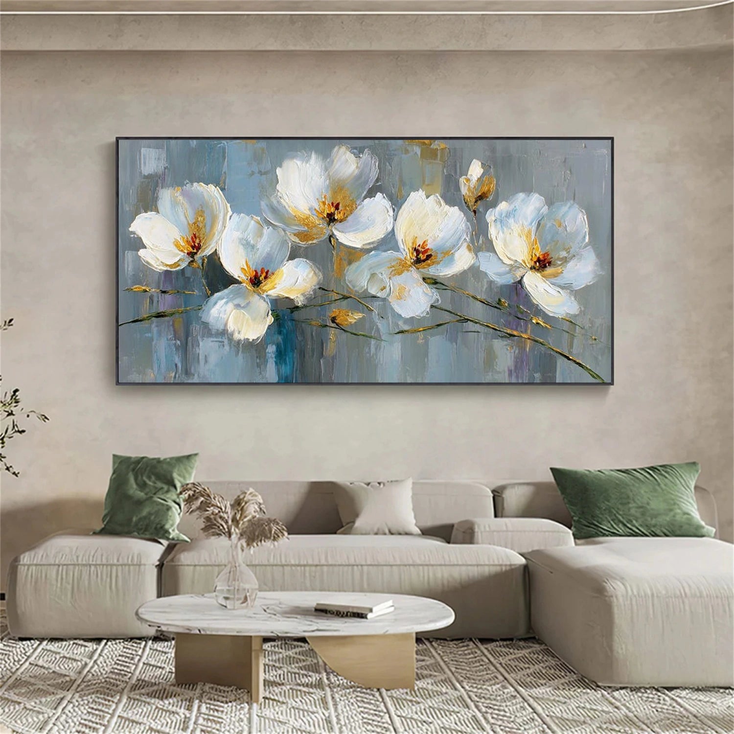 Tree And Flower Abstract Textured  Wall Art #TF203