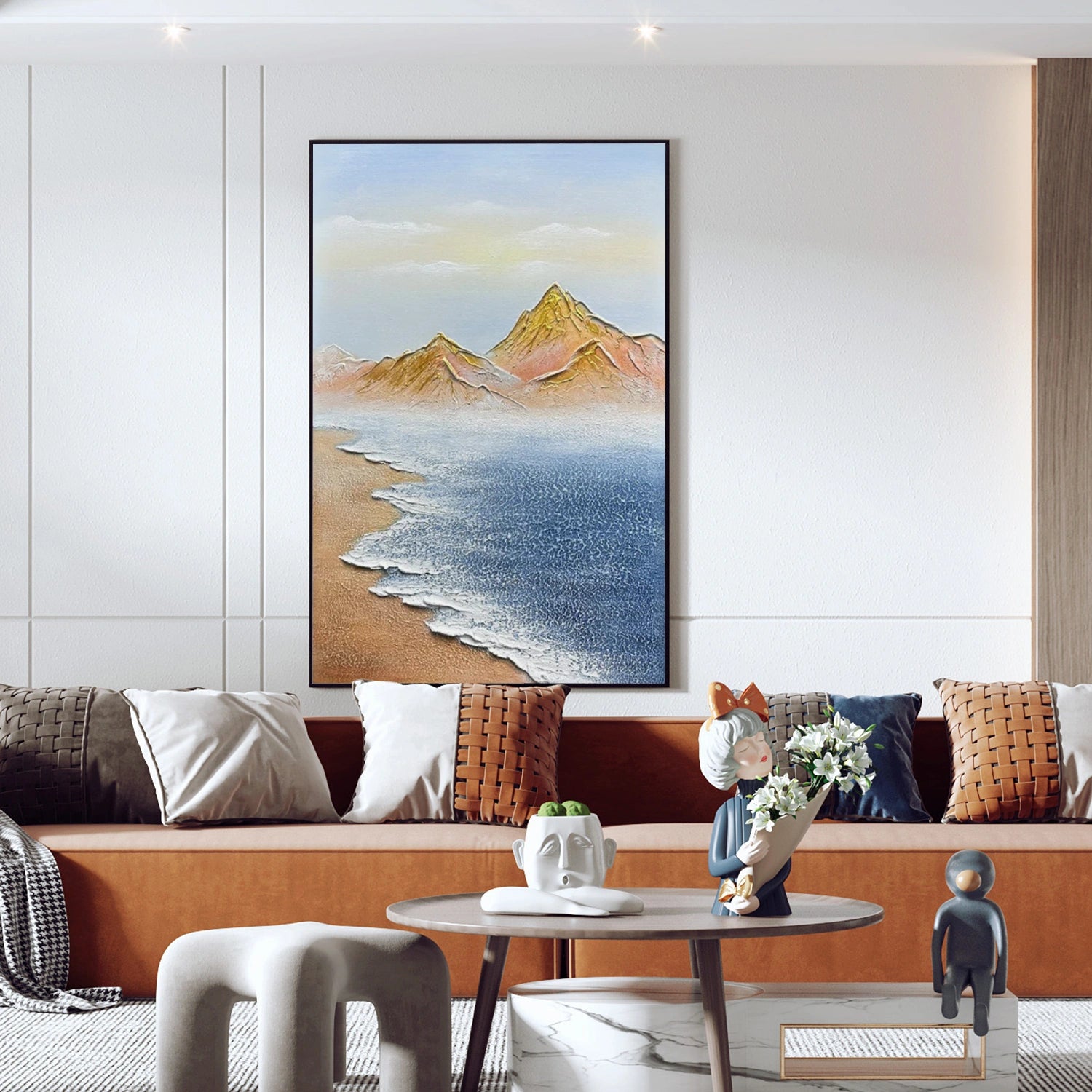 Sky And Ocean Abstract Textured Wall Art #SO302