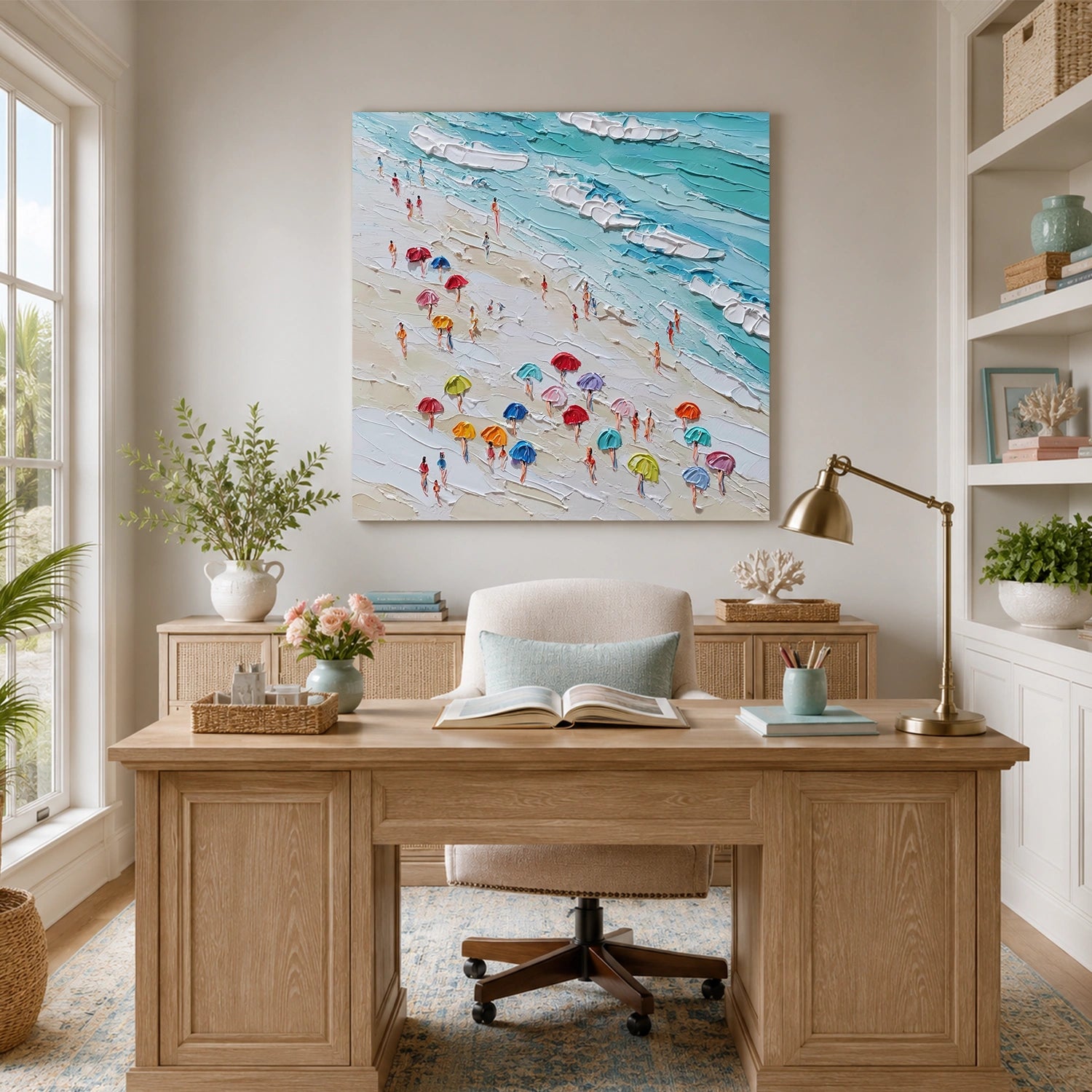 Sky And Ocean Abstract Textured Wall Art #SO425