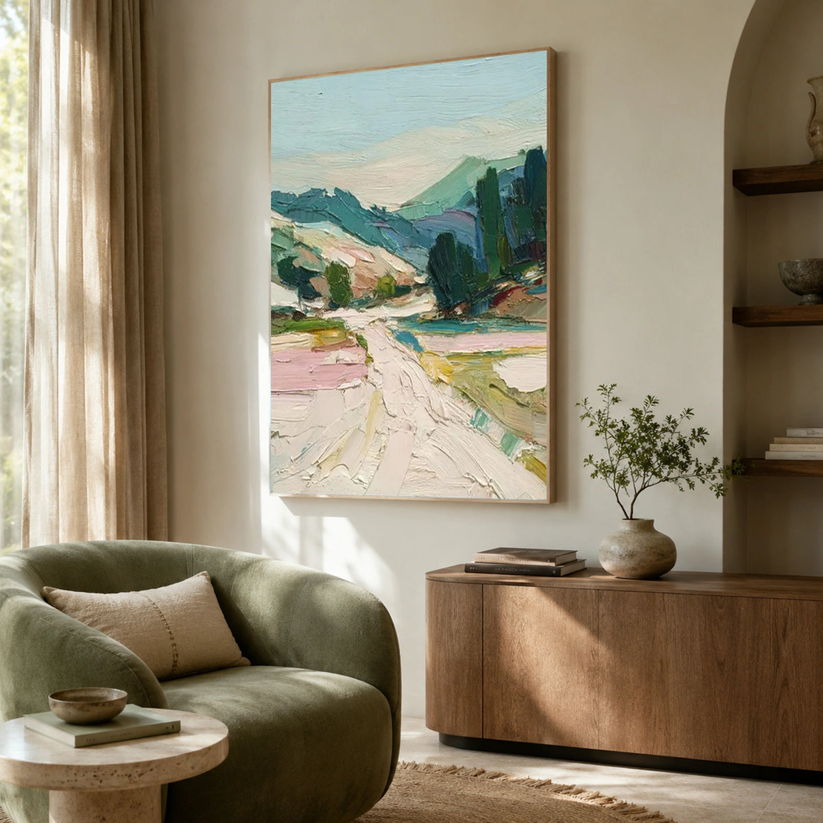 Tree And Flower Abstract Textured Wall Art #TF236
