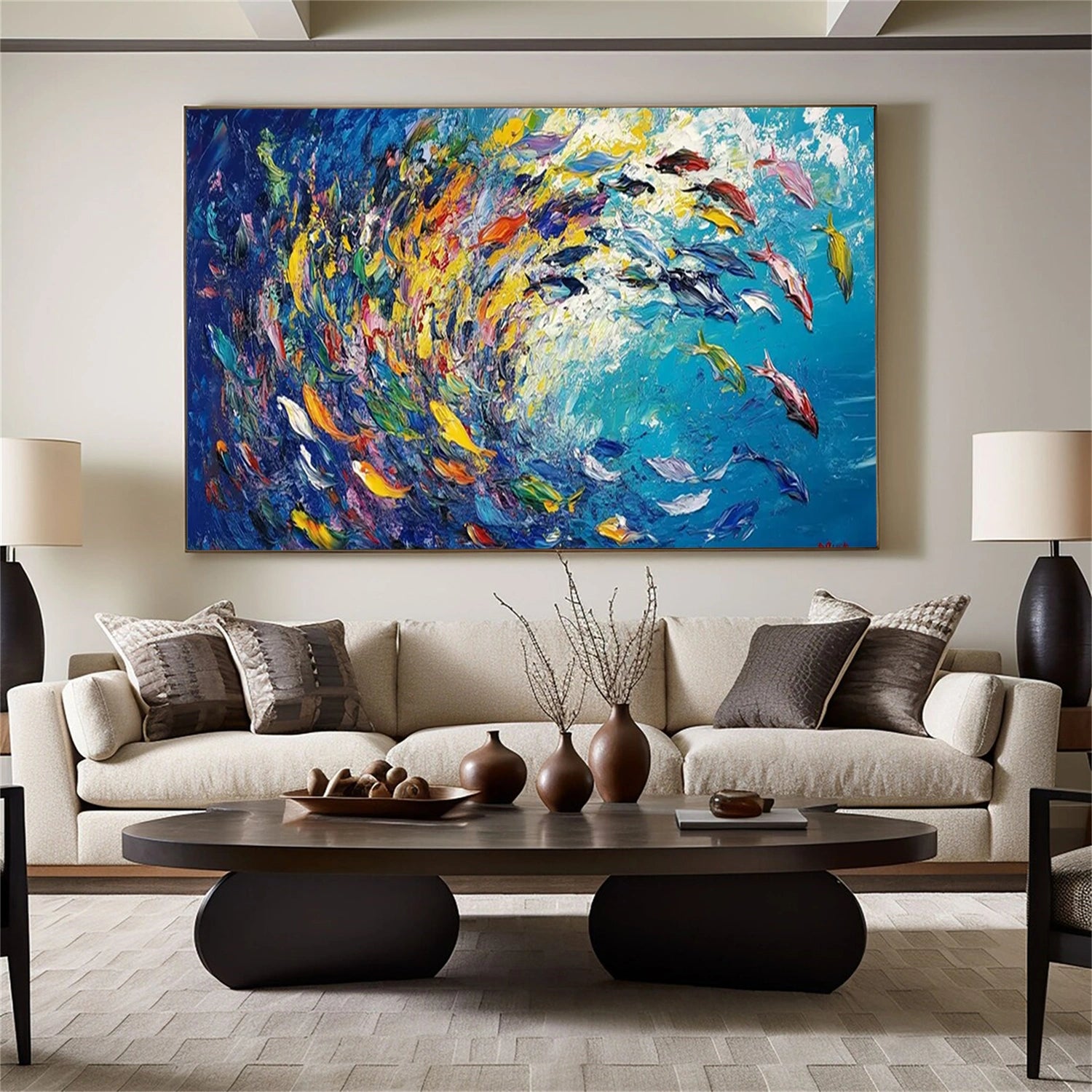 Abstract Animal Art Fish Textured Wall Art #AT020