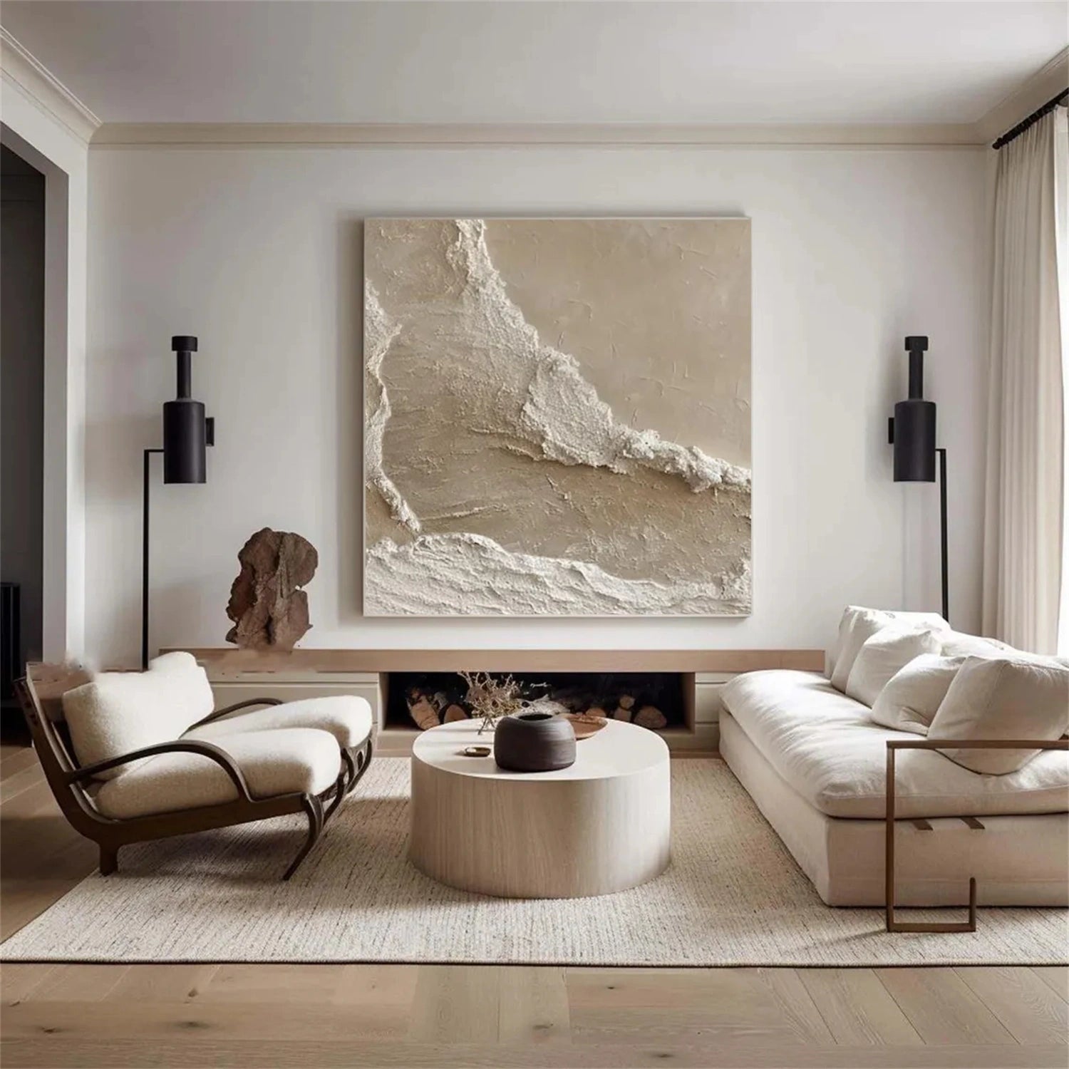 Sky And Ocean Abstract Textured Wall Art #SO283