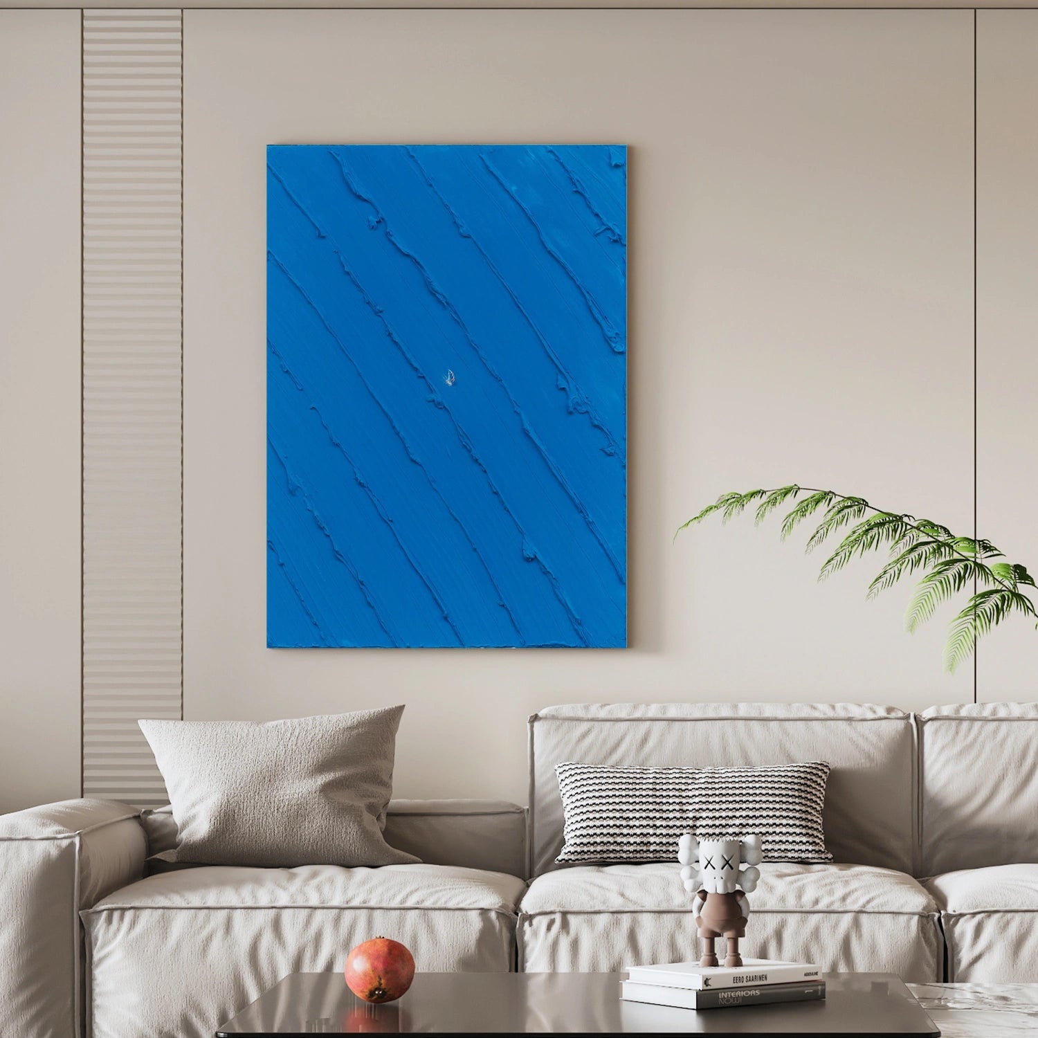 Blue Sky And Ocean Abstract Textured Wall Art #SO272