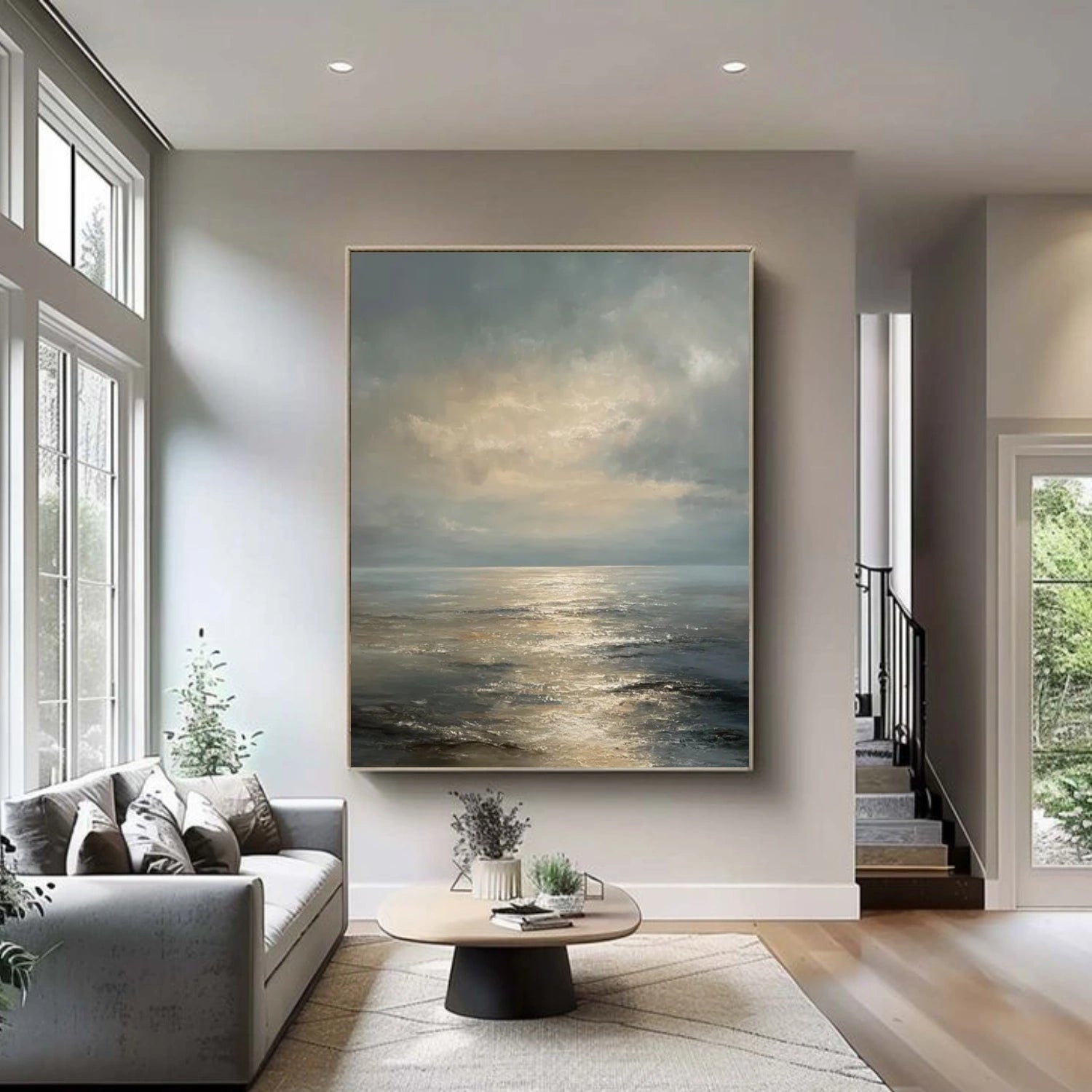 Sky And Ocean Abstract Wall Art #SO343