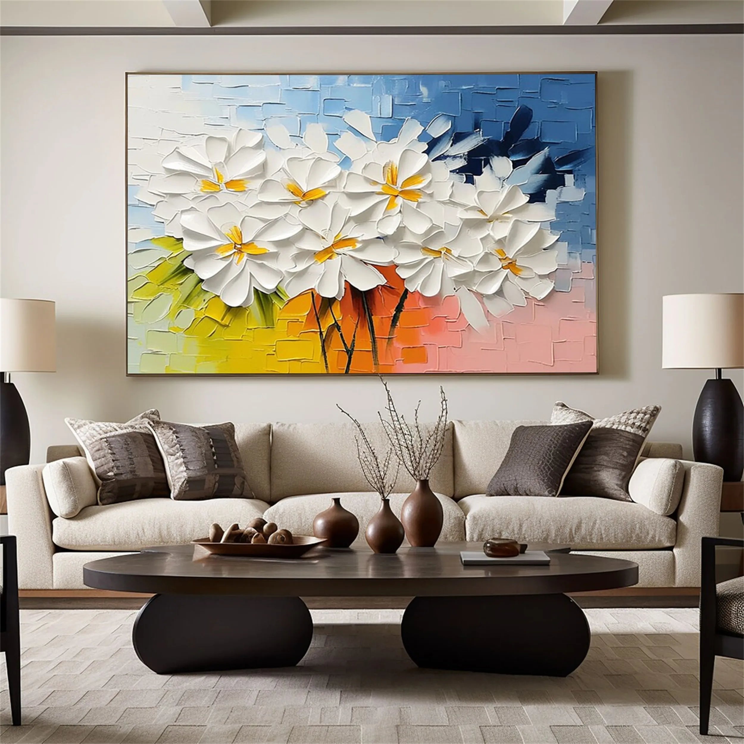 Colorful Tree And Flower Painting #TF010