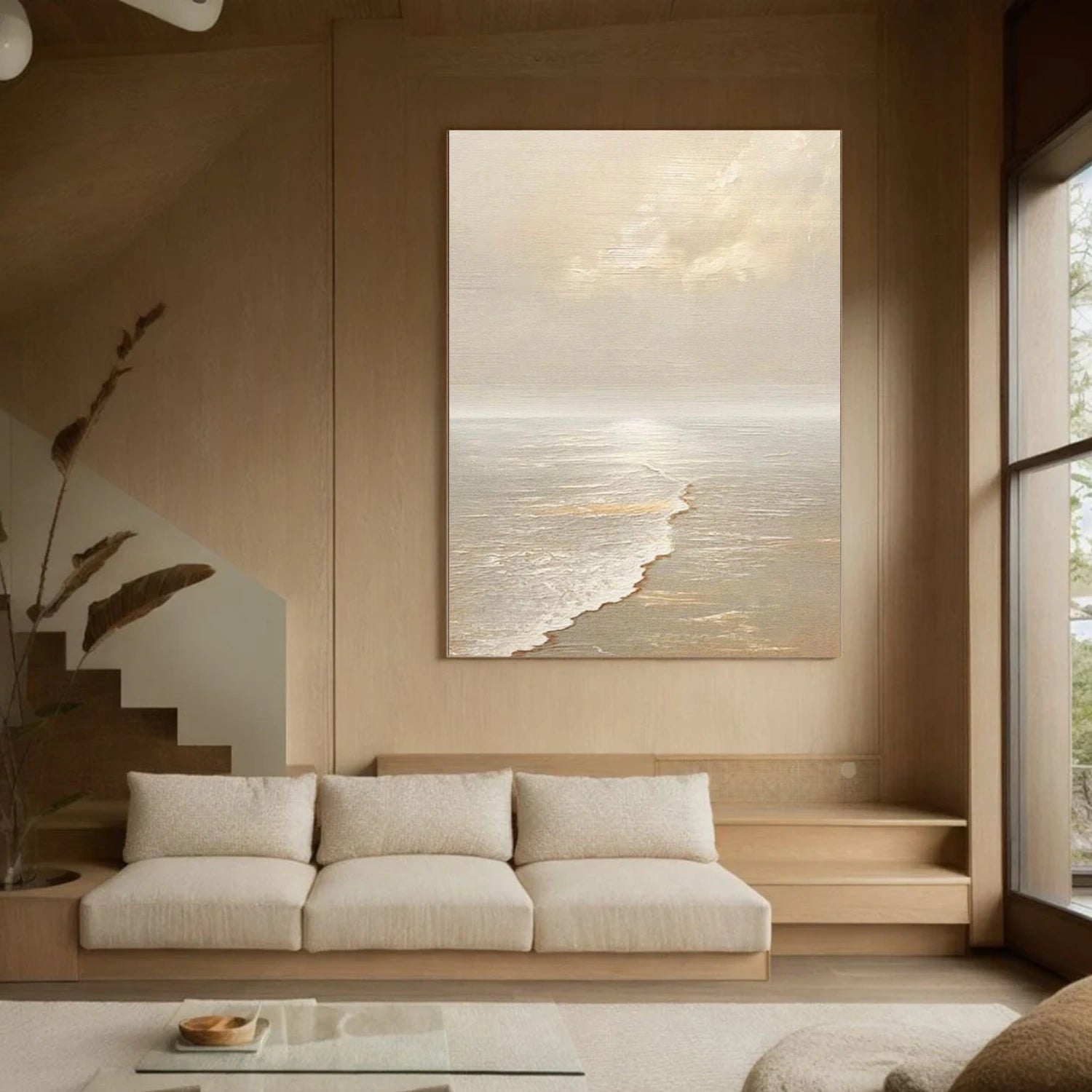 Sky And Ocean Abstract Textured Wall Art #SO296