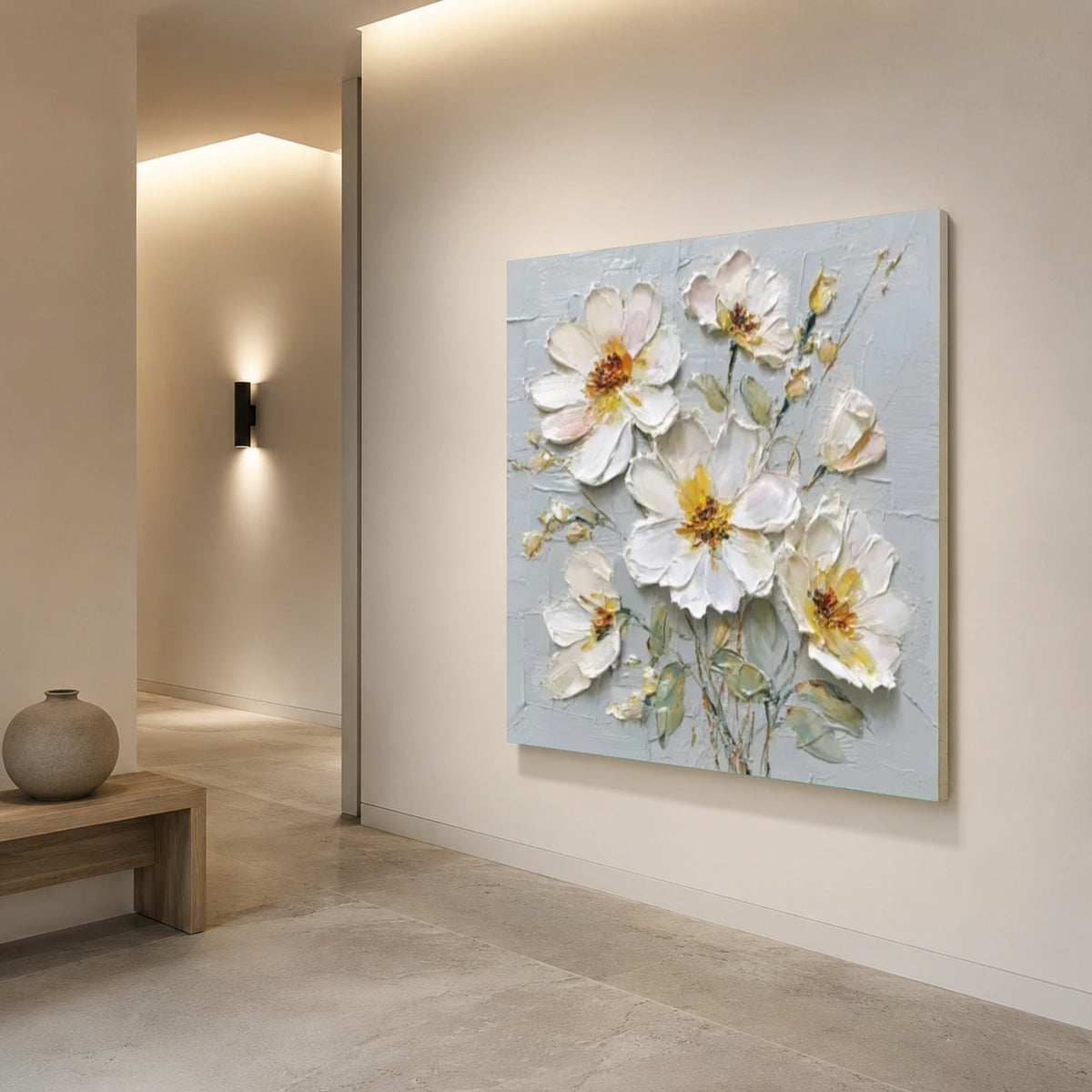 Tree And Flower Abstract Textured Wall Art #TF240
