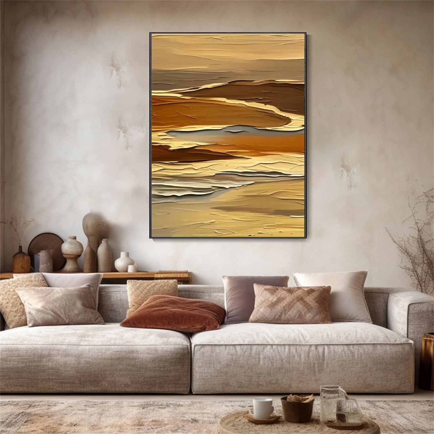 Abstract Mountain Textured Canvas Art #WT212