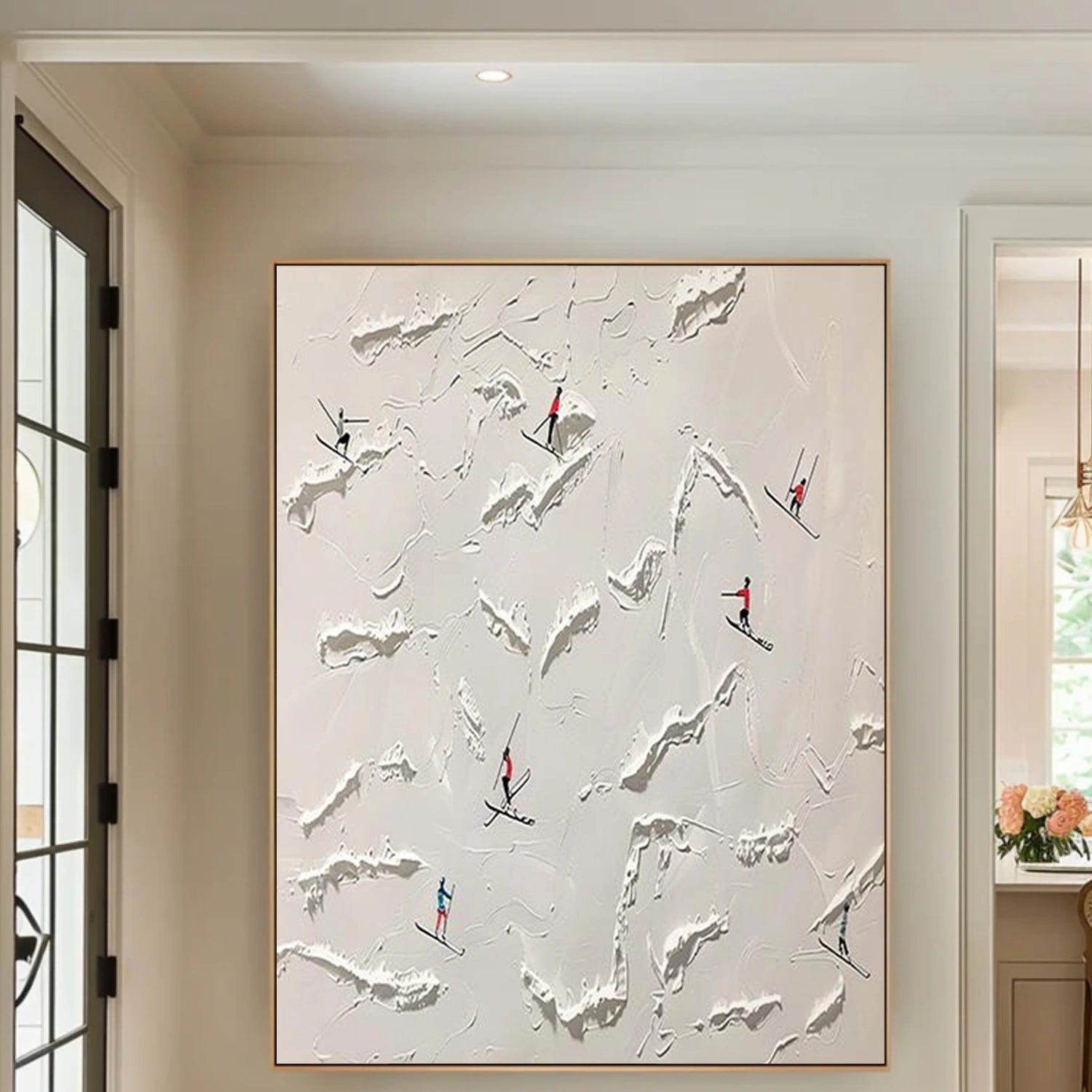 Skiing Sport Textured Wall Art #BA049