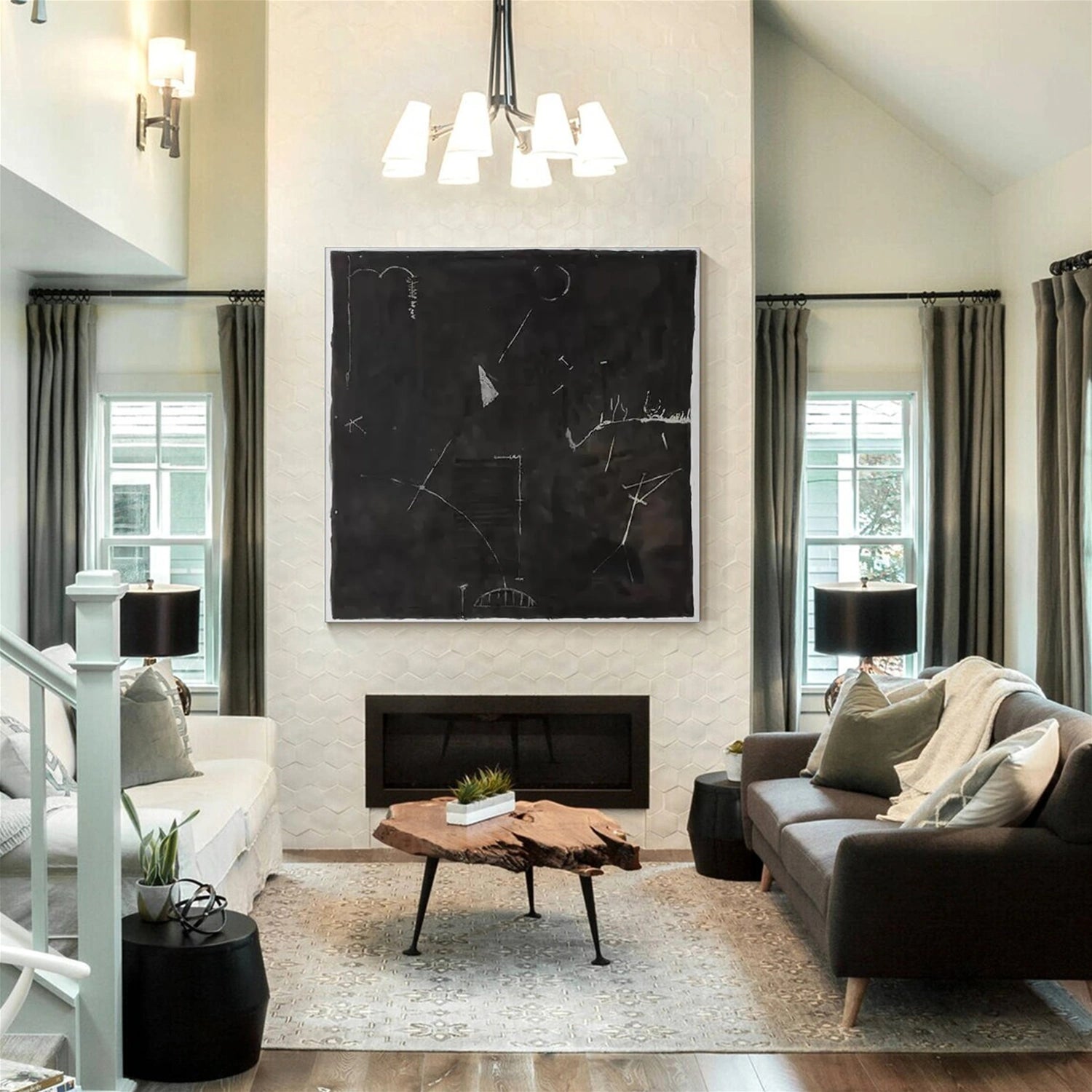 Black and White Minimalist Canvas Art #BT081