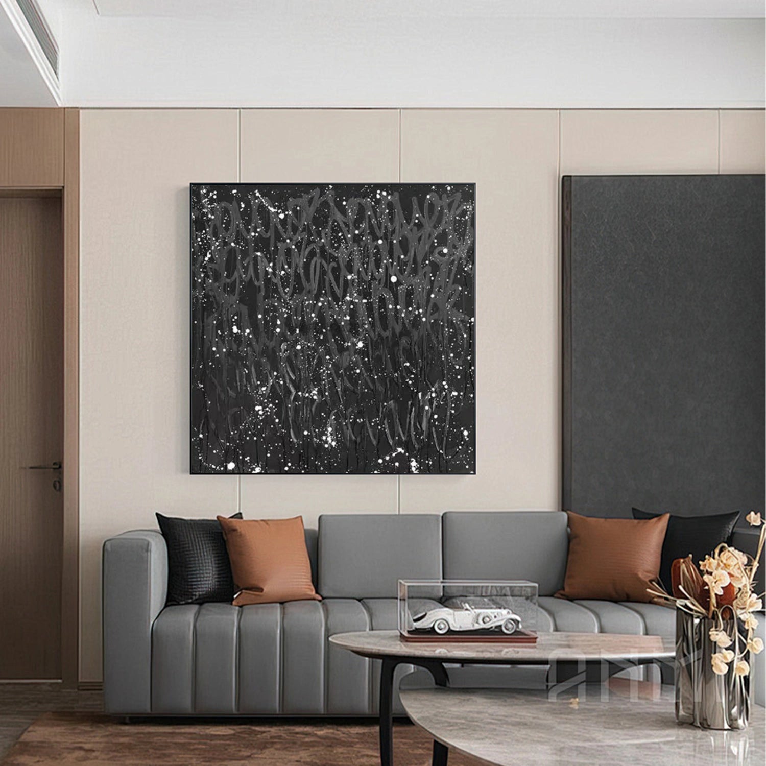 Black and White Abstract Wall Art #AW180