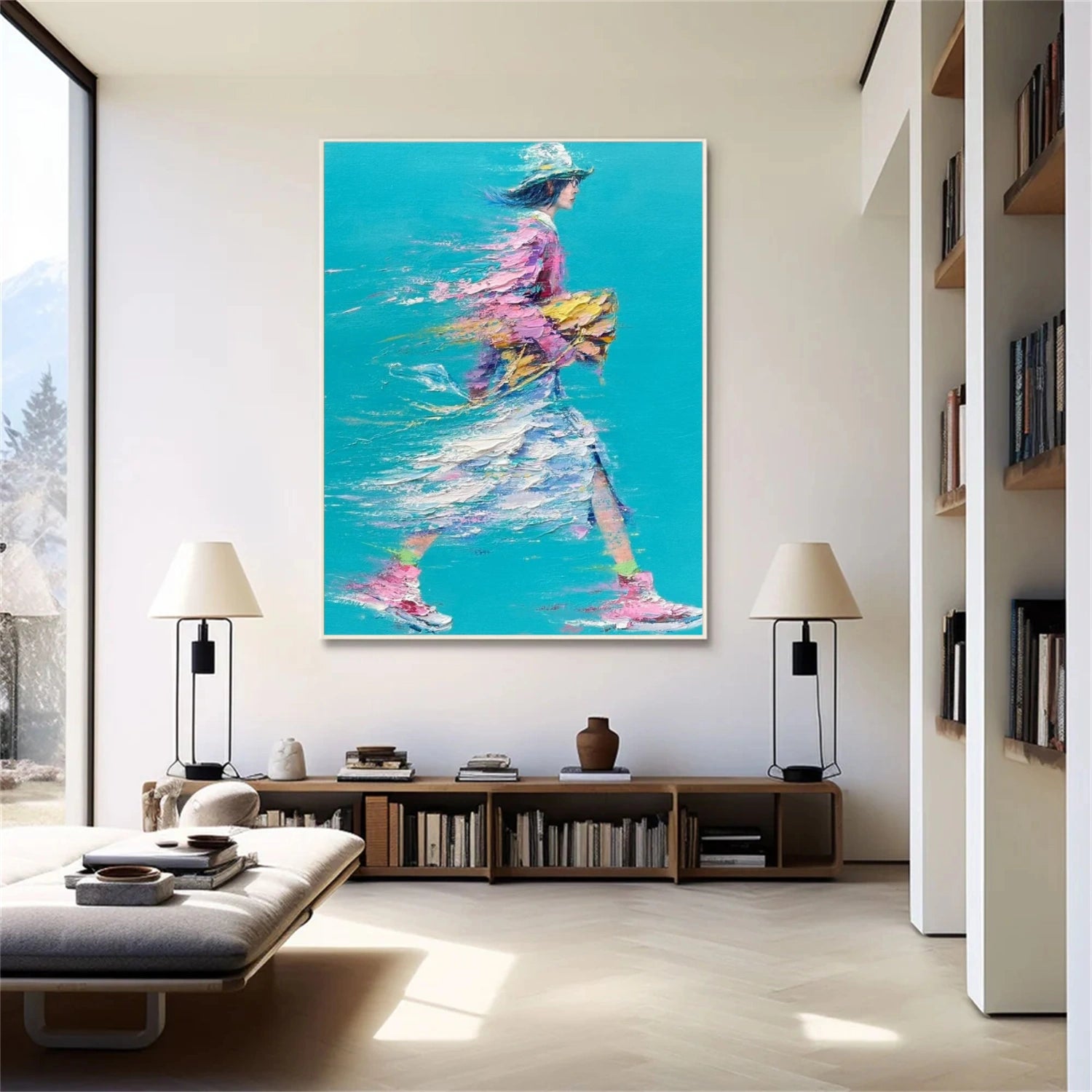 Colorful Abstract Portrait Textured Wall Art #WP013