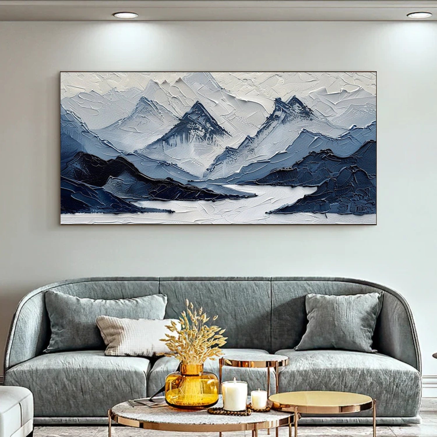Abstract Mountain Textured Canvas Art #WT254
