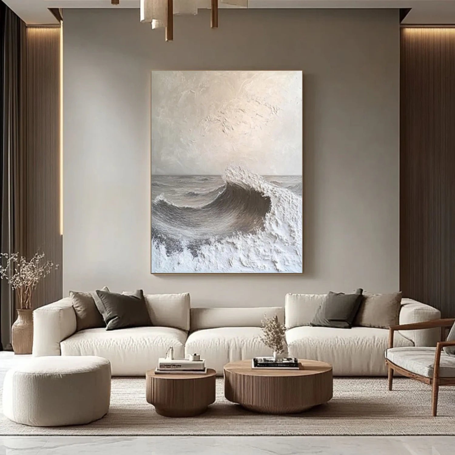 Sky And Ocean Abstract Textured Wall Art #SO317