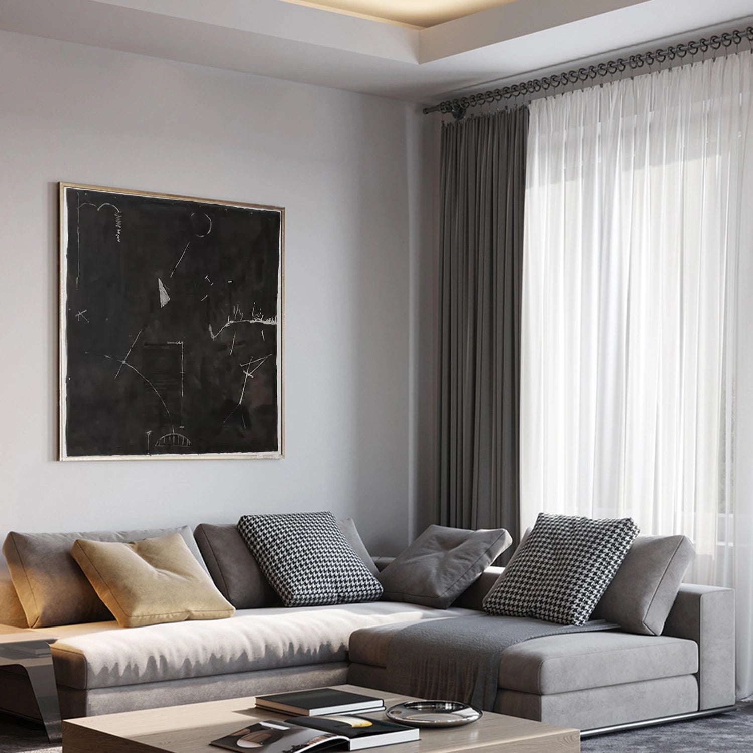 Black and White Minimalist Canvas Art #BT081