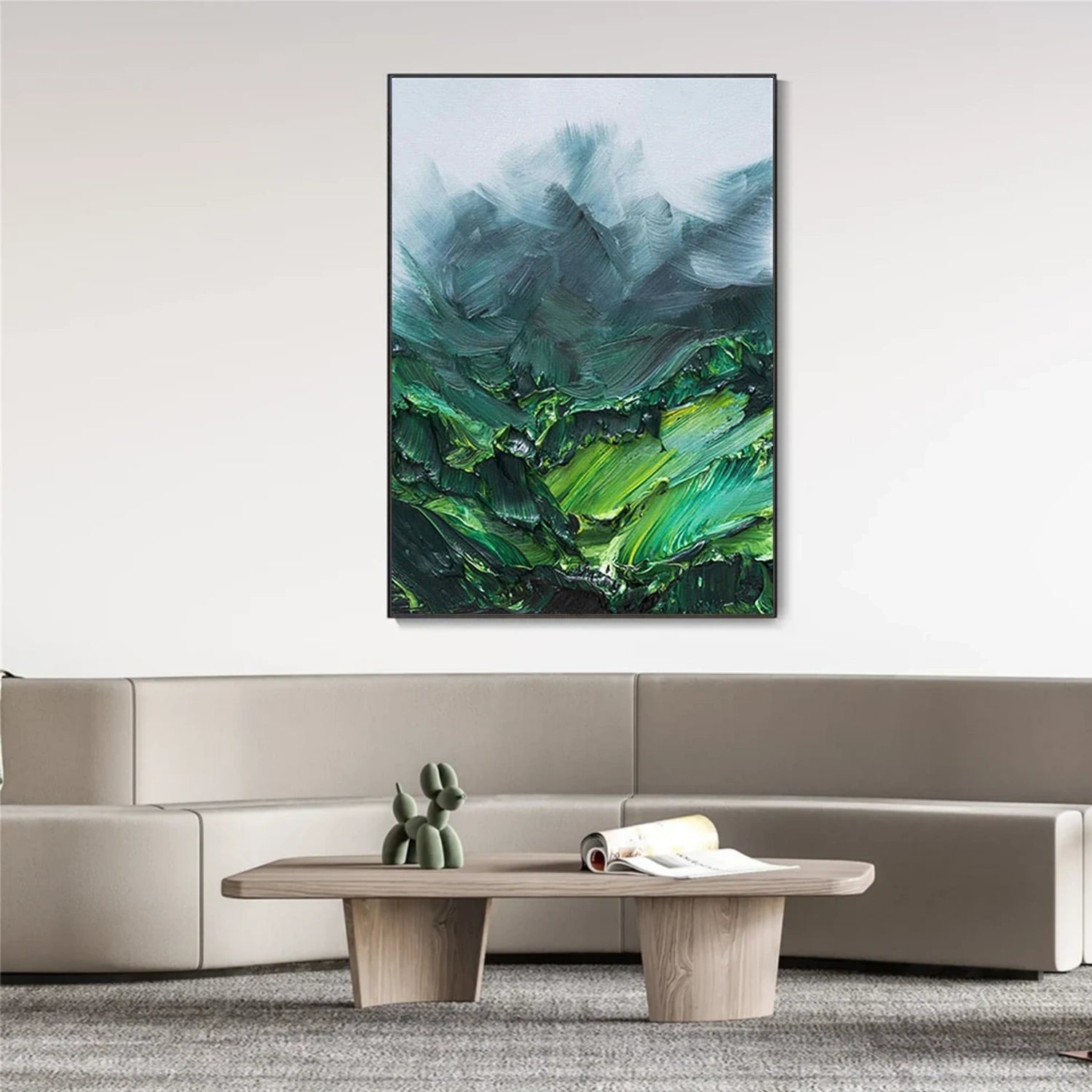 Green Textured Abstract Wall Art #AW091