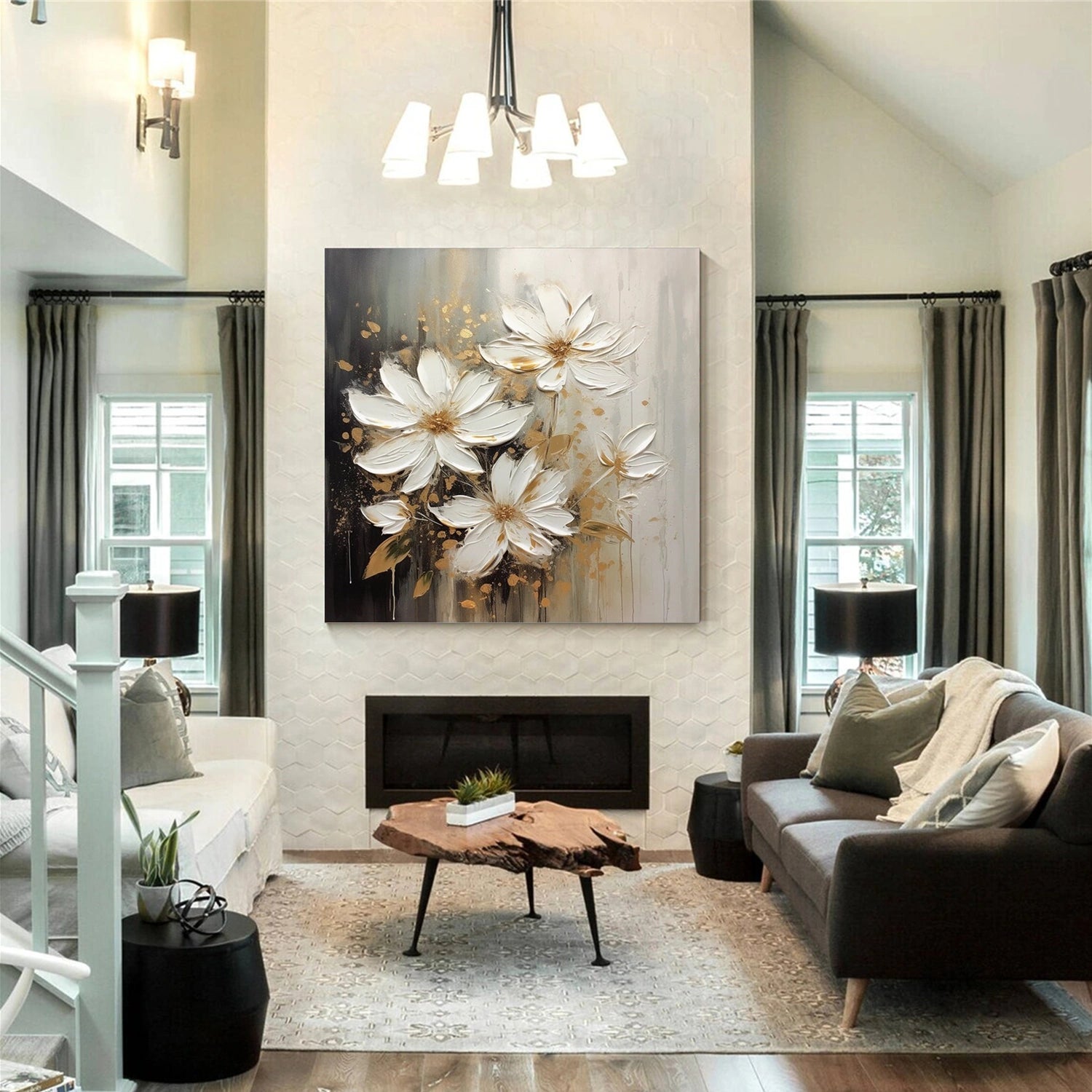 Colorful Tree And Flower Painting #TF103