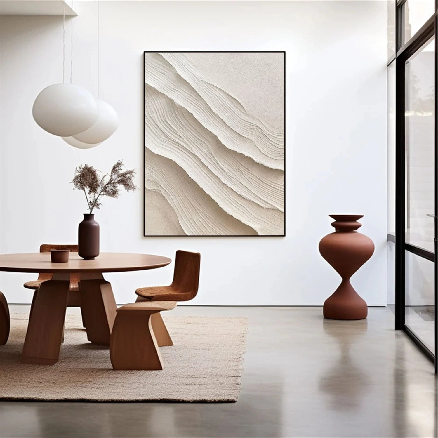 Beige Textured Minimalist Wall Art #WT197
