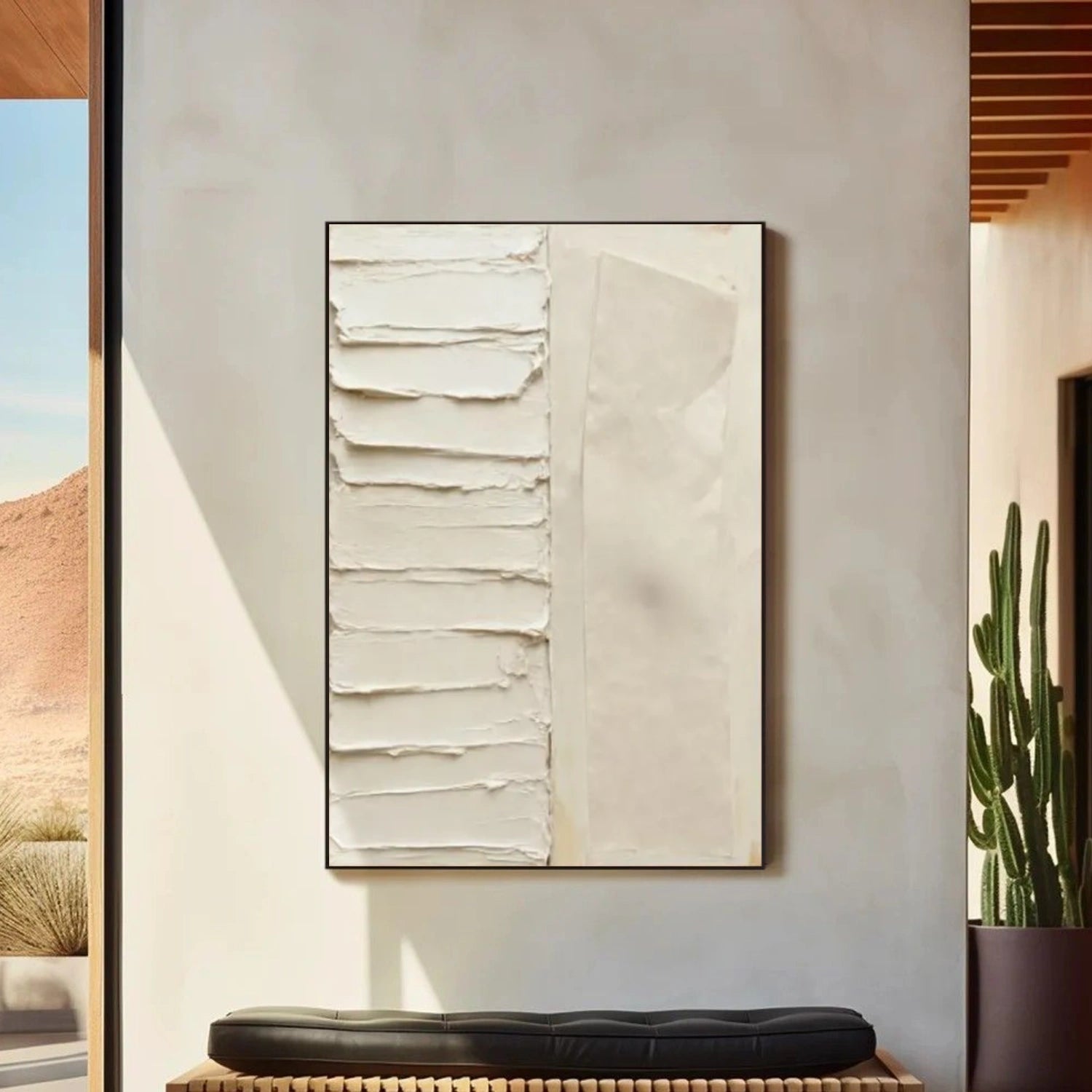 Beige Textured Minimalist Wall Art #WT206