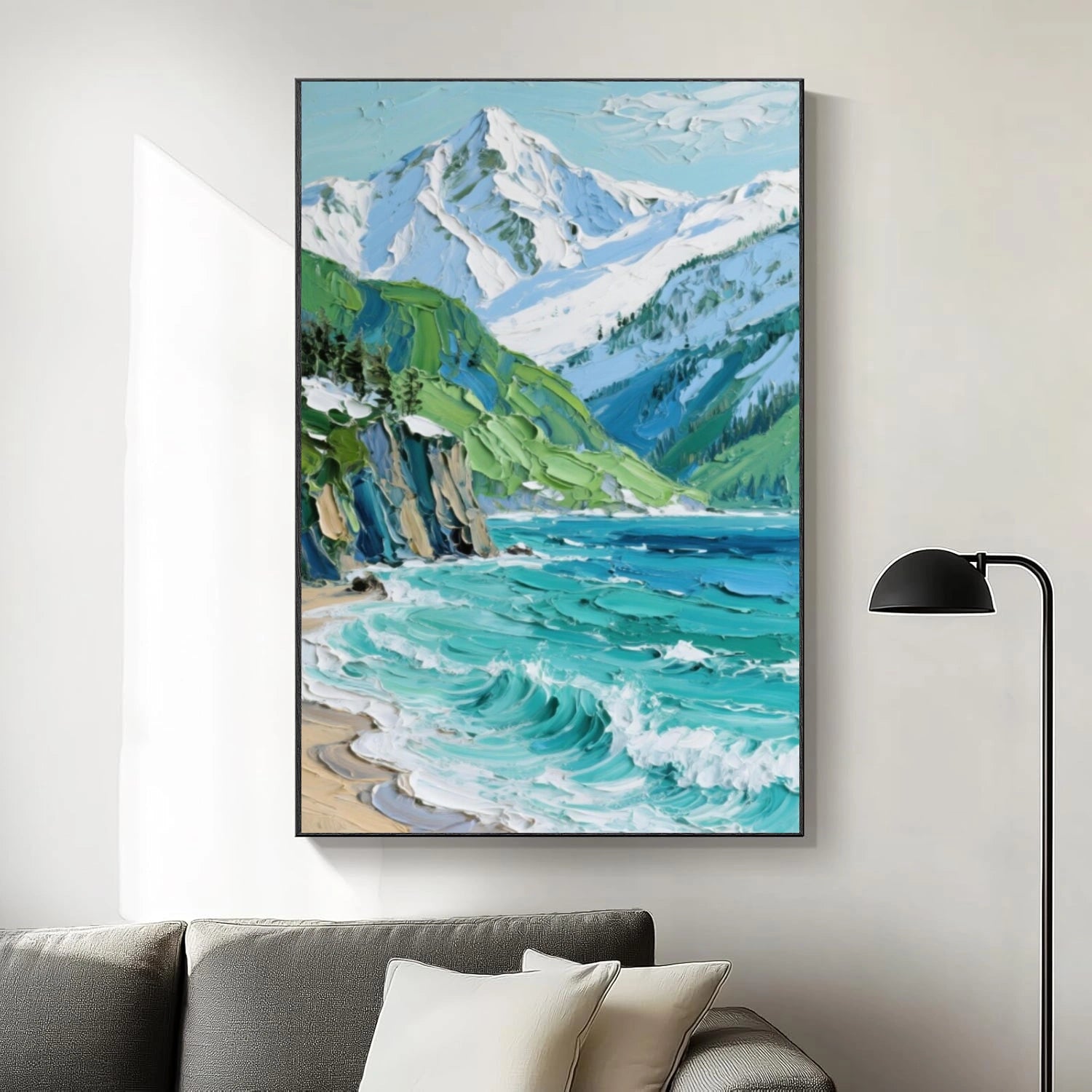Colorful Abstract Mountain Textured Canvas Art #WT200