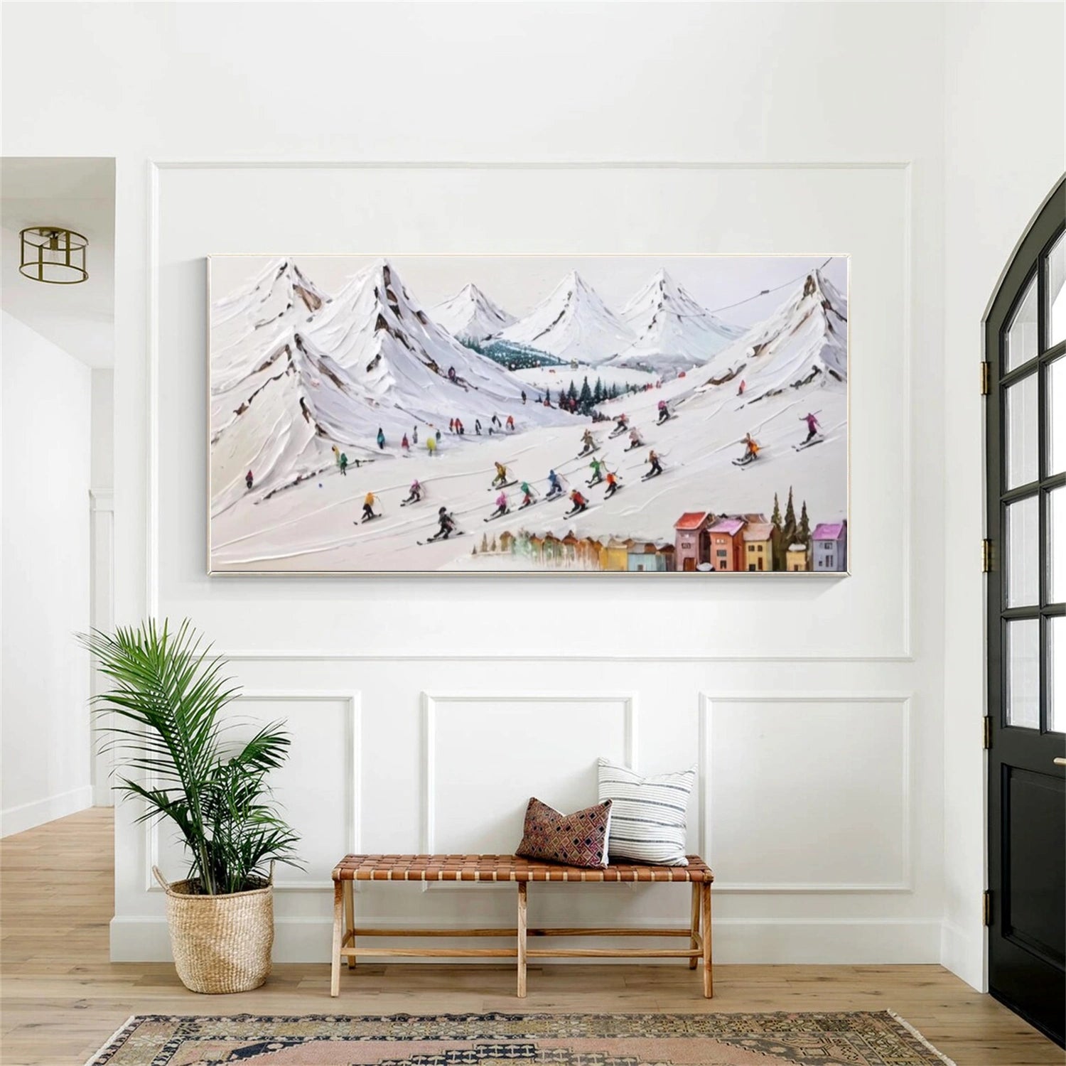 Skiing Sport Textured Wall Art #BA023