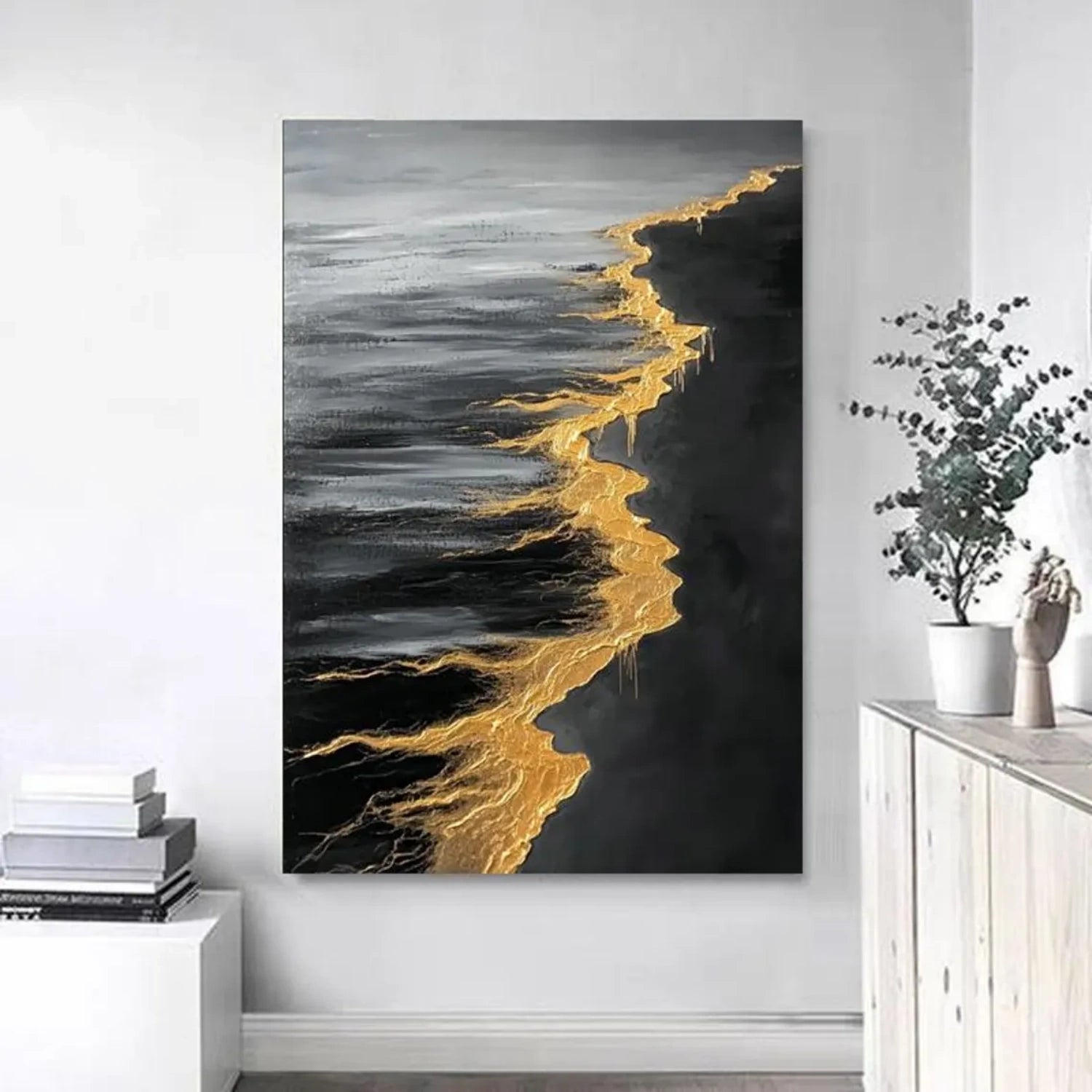 Sky And Ocean Abstract Textured Wall Art #SO263