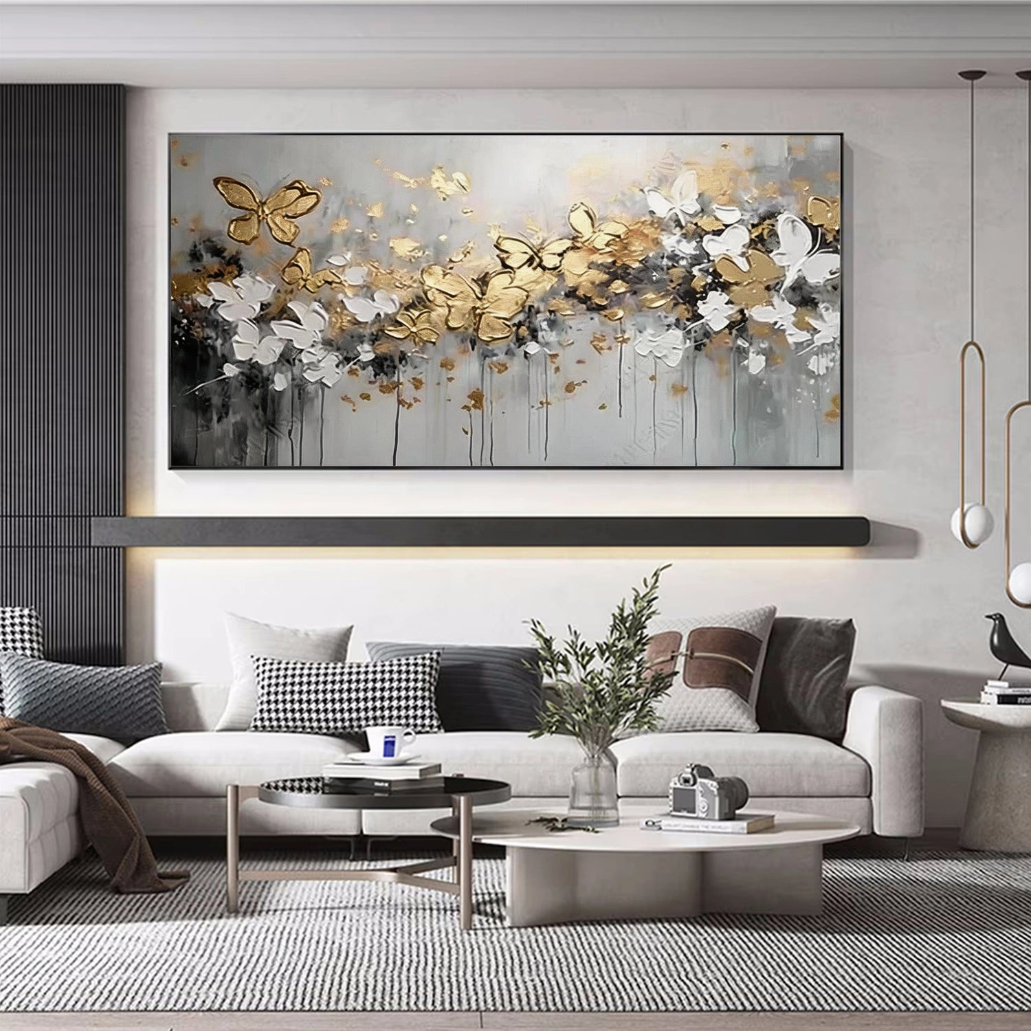 Tree And Flower Abstract Textured Wall Art #TF213