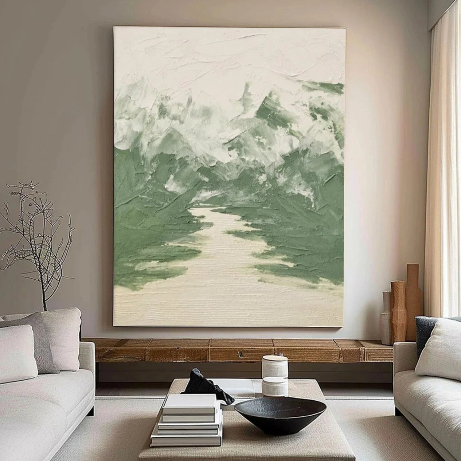 Minimalist Mountain Textured Canvas Art #WT214