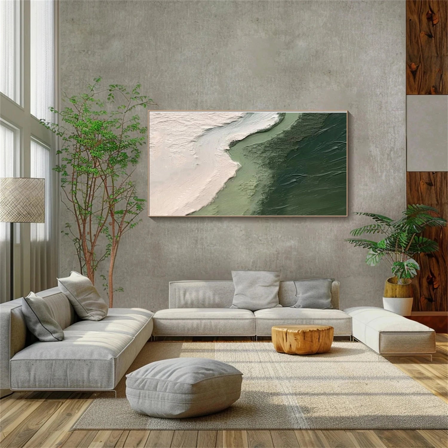 Green Textured Minimalist Wall Art #GT051