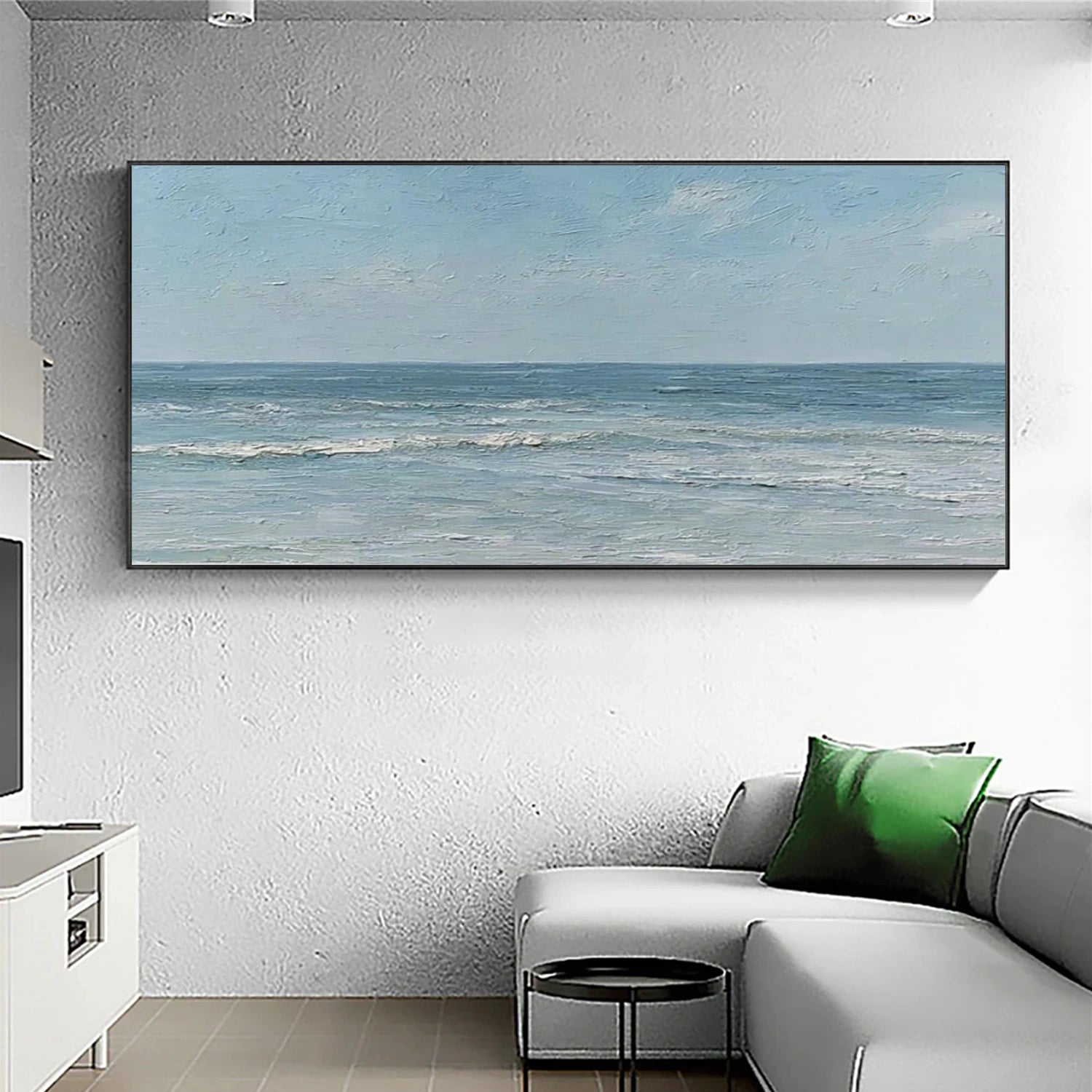Sky And Ocean Abstract Textured Wall Art #SO382