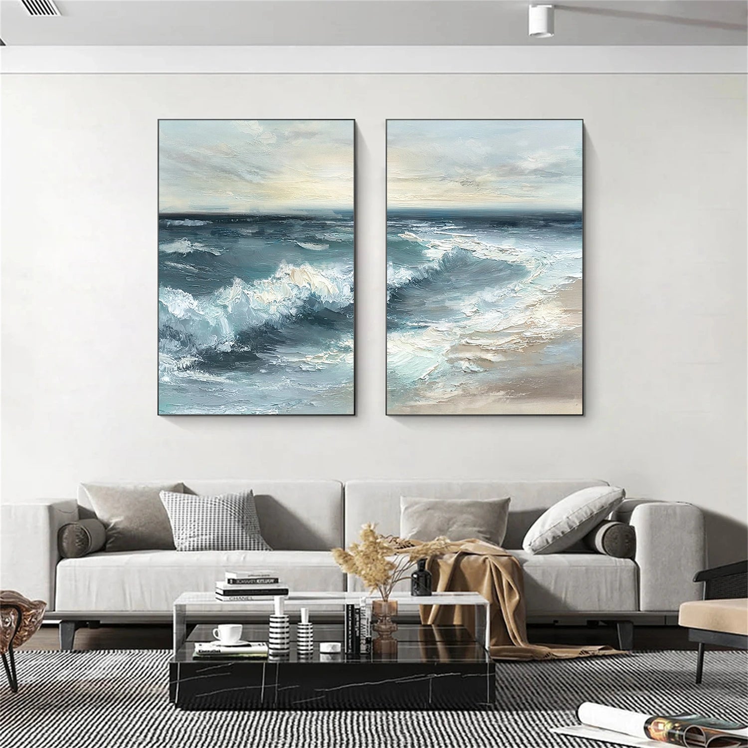 Sky And Ocean Abstract Wall Art Set of 2 #SO329