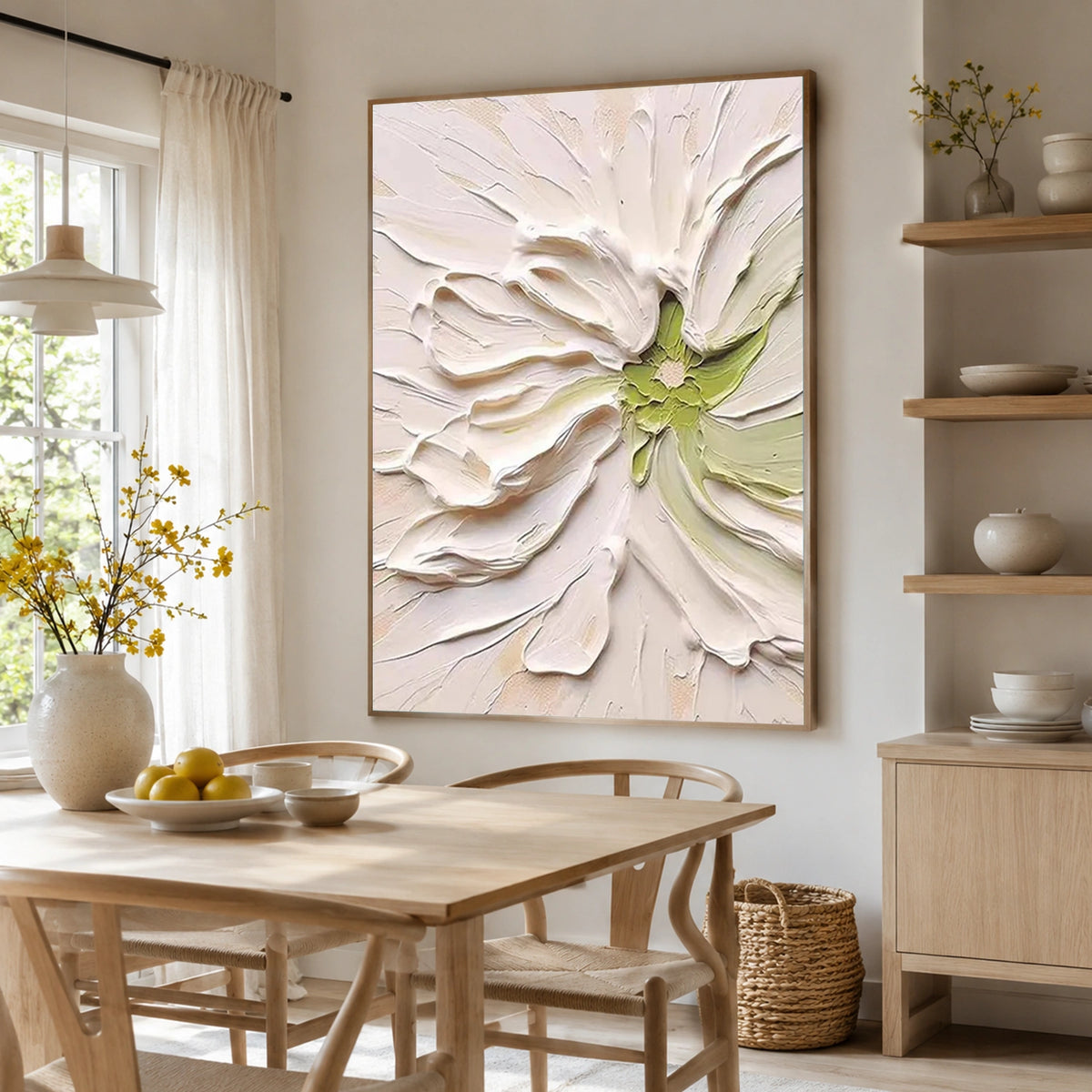 Tree And Flower Abstract Textured Wall Art #TF226