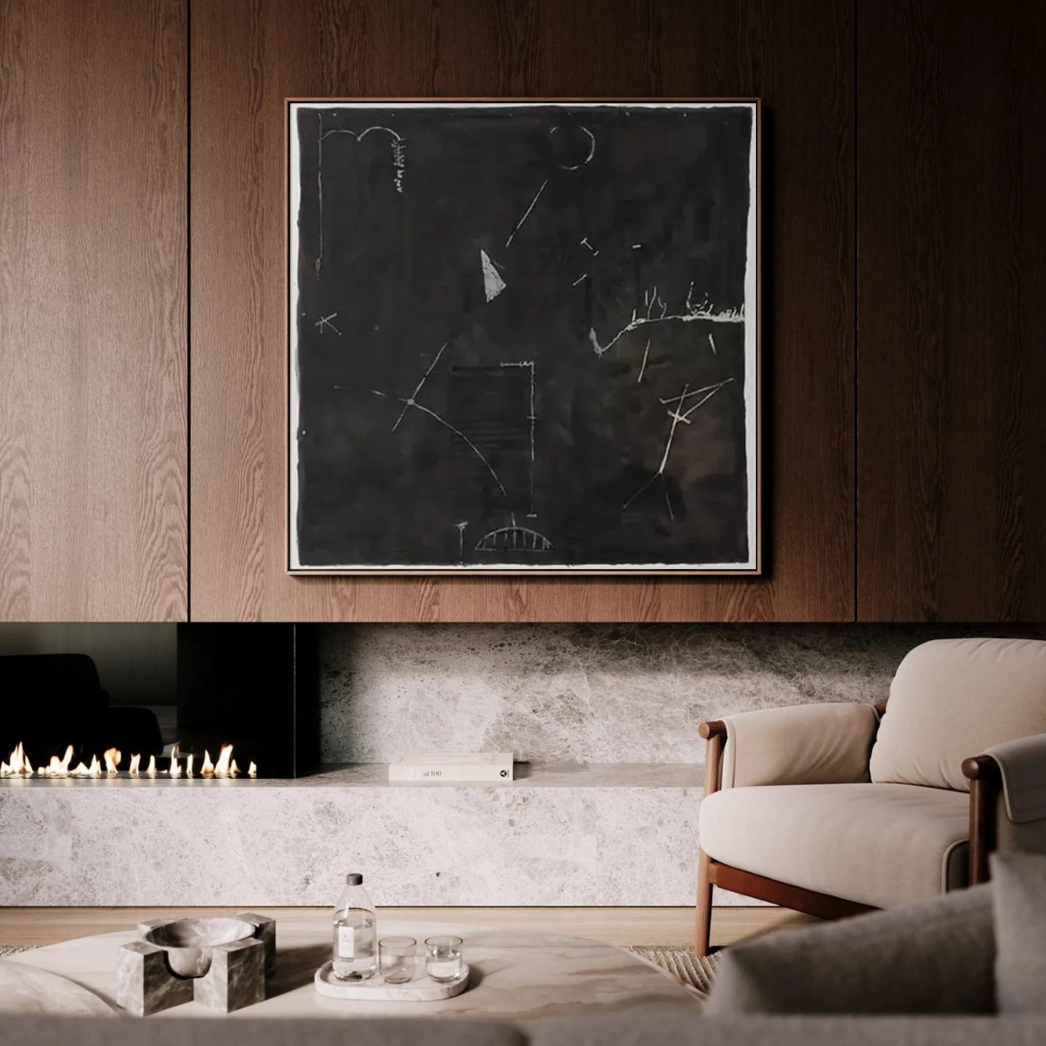 Black and White Minimalist Canvas Art #BT081