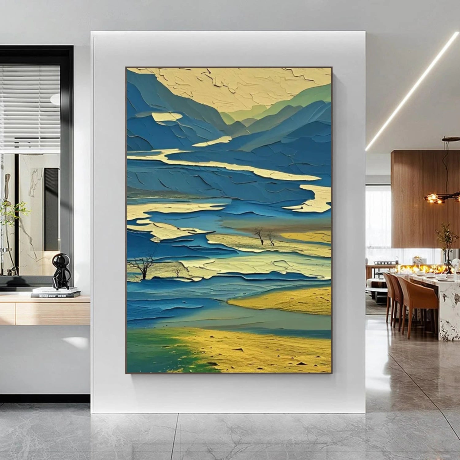 Abstract Mountain Textured Canvas Art #WT213