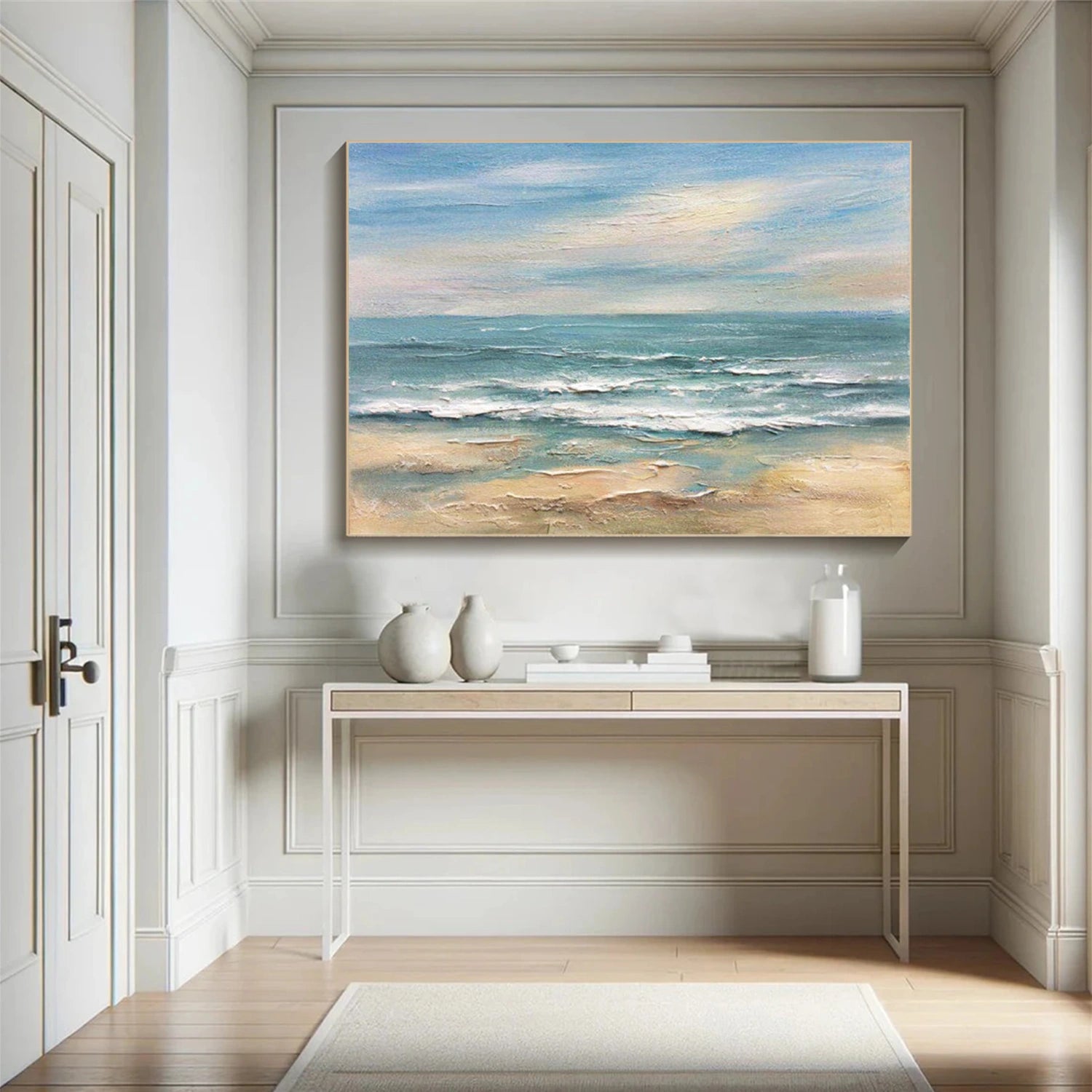 Sky And Ocean Abstract Textured Wall Art #SO258