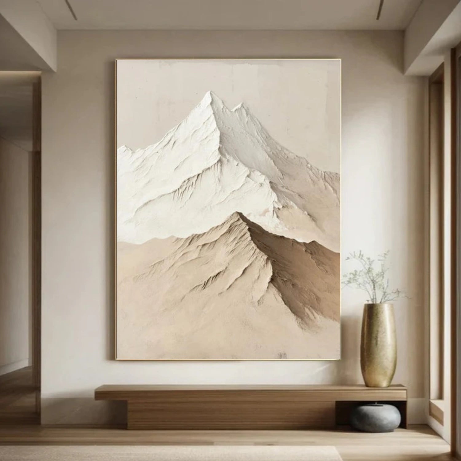Minimalist Mountain Textured  Canvas Art #WT240