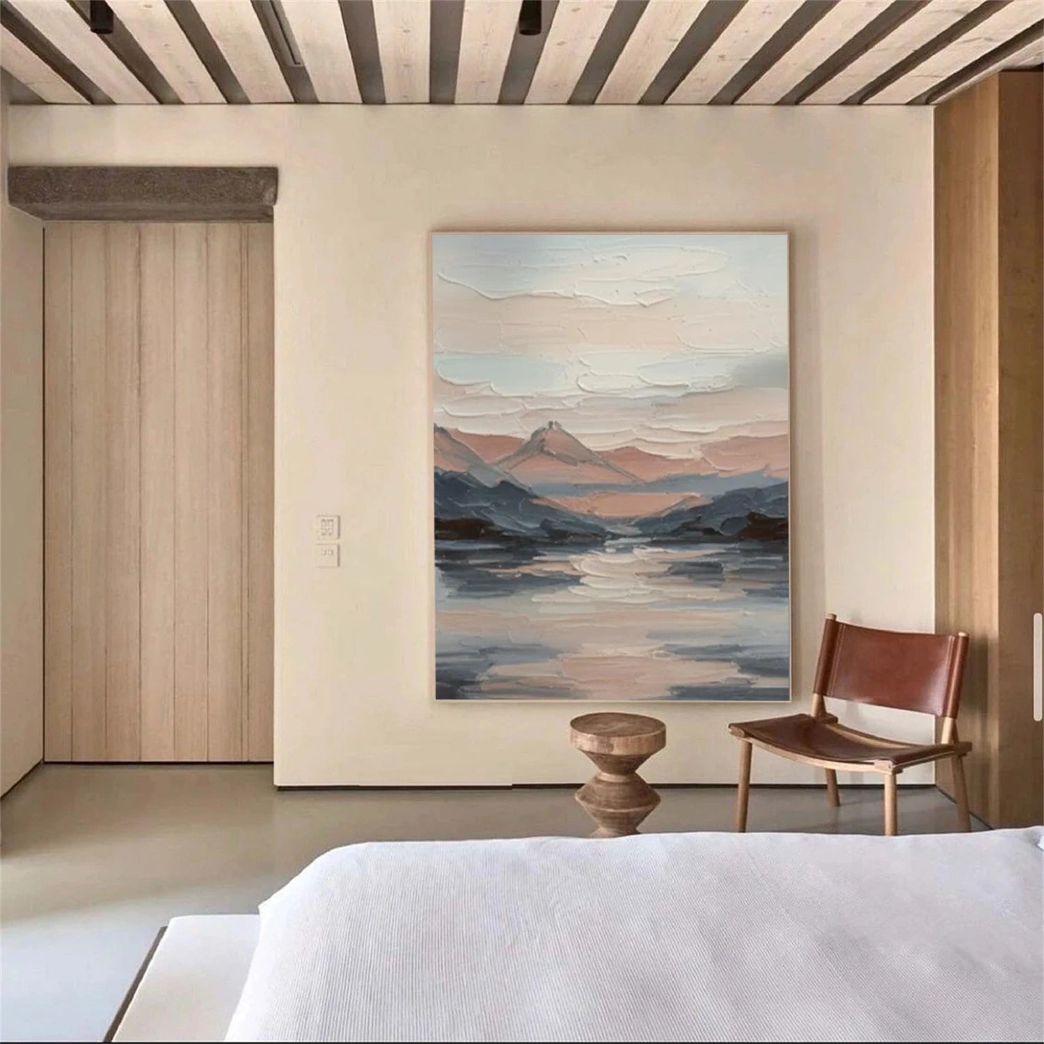 Sky And Ocean Abstract Textured Wall Art #SO388