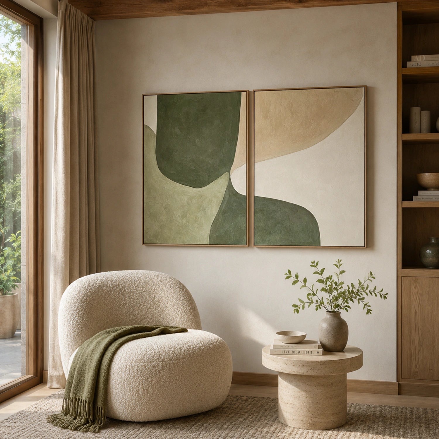 Green Minimalist Wall Art Set of 2 #GT058